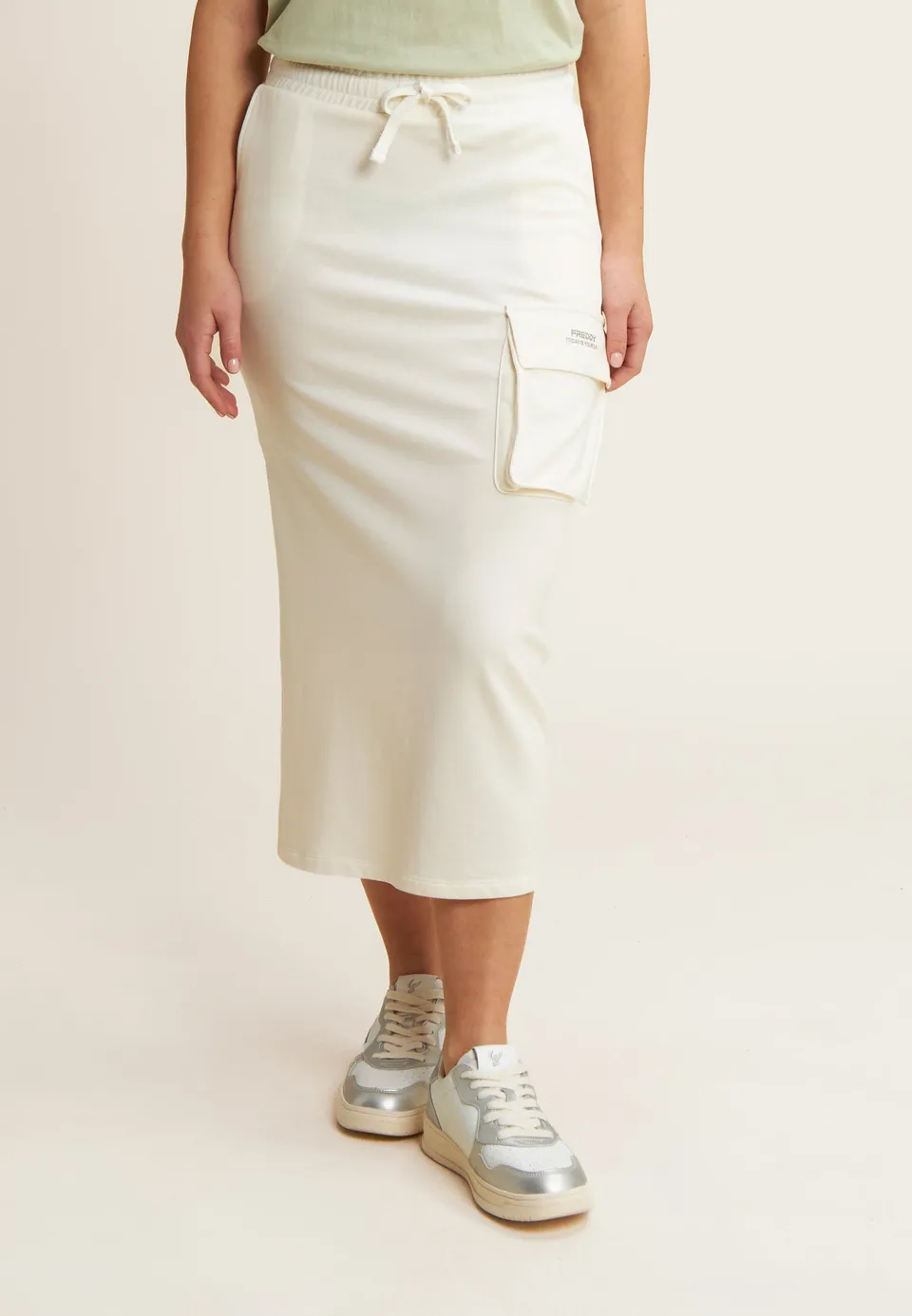 freddy-gonna-longuette-in-french-terry-con-spacchi-e-maxi-tasca-donna image 1