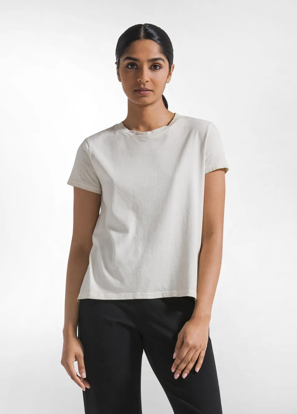 deha-t-shirt-effetto-sfumato-in-cotone-organico-beige-t-shirt-leisurewear image 1