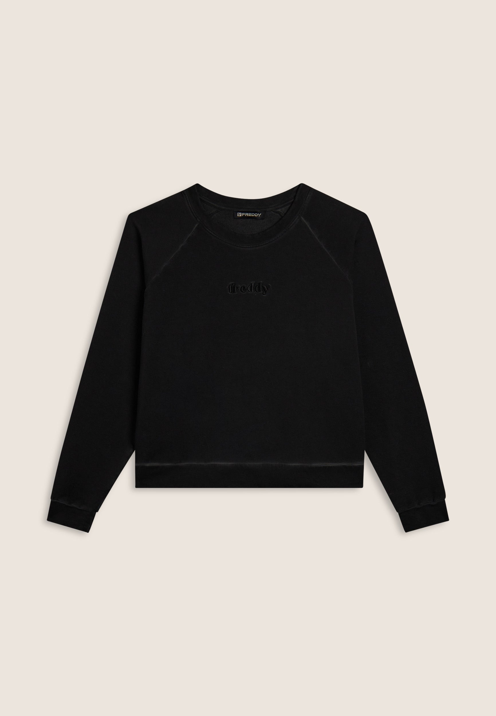 freddy-felpa-cropped-comfort-fit-cold-dyed-nera-donna image 5