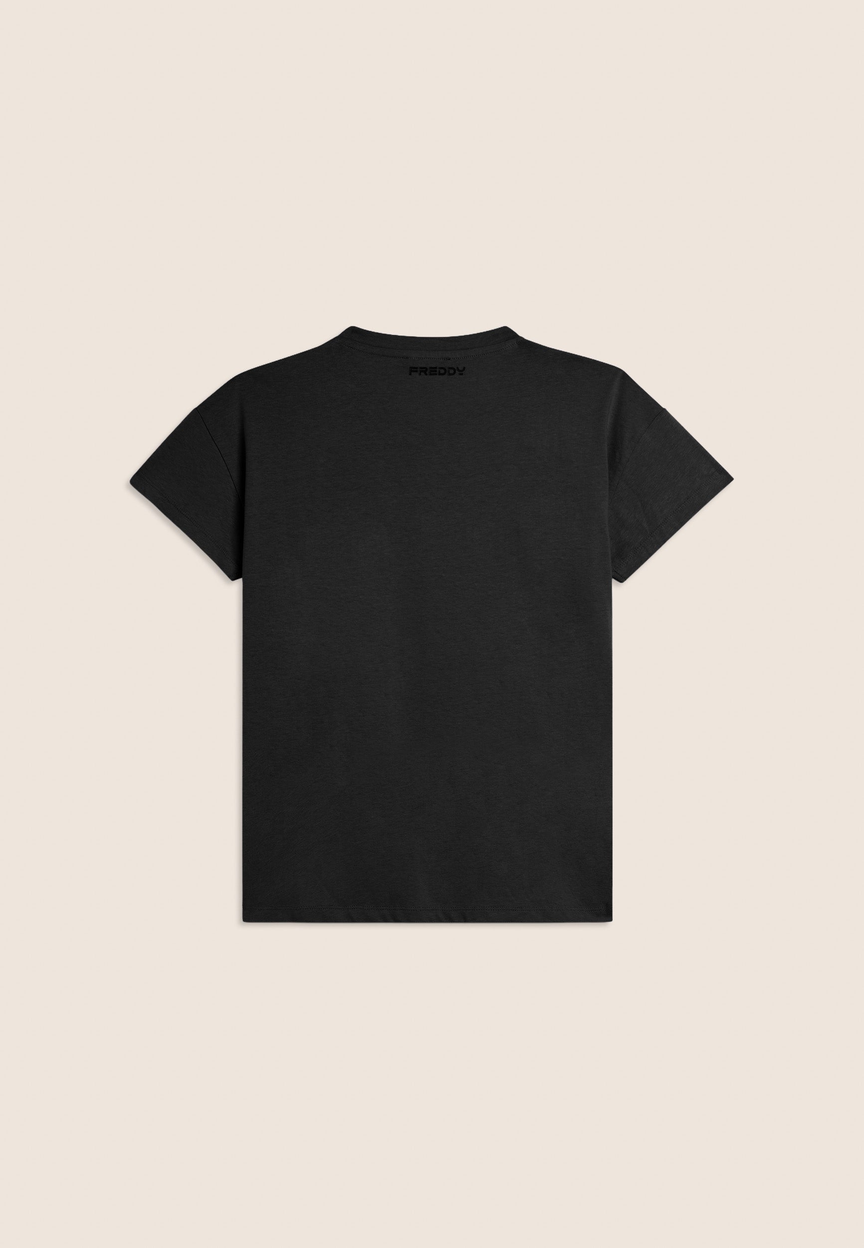 freddy-t-shirt-maniche-ad-aletta-e-logo-ricamato-in-cotone image 7
