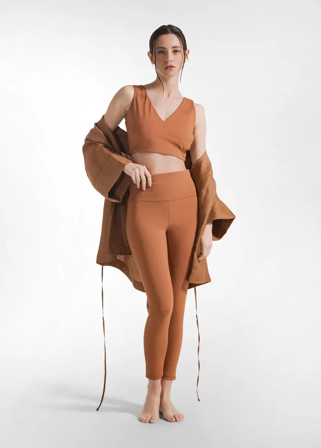 deha-leggings-in-microfibra-riciclata-marrone image 1