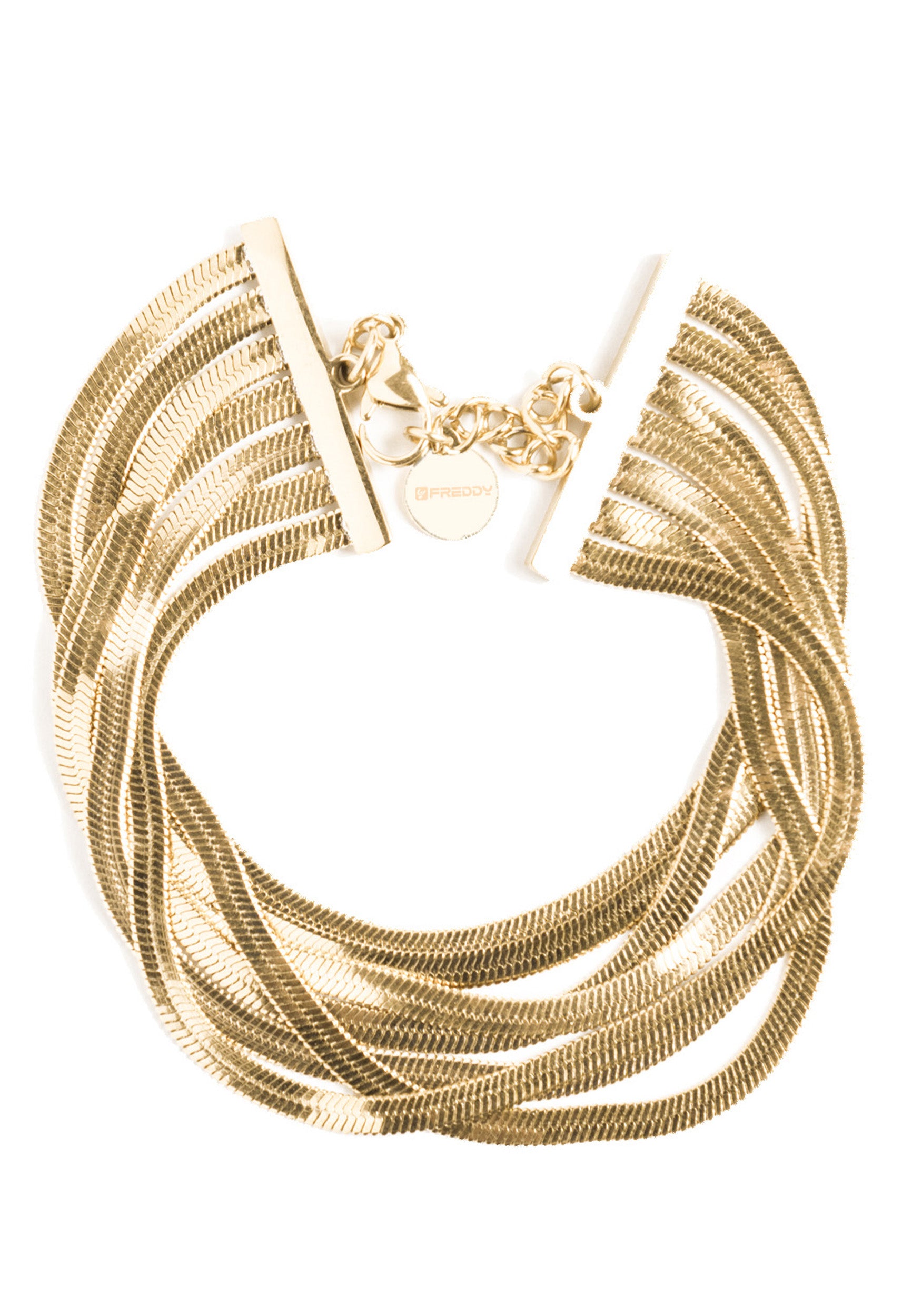 freddy-bracciale-multi-filo-acciaio-gold-catena-serpente image 3