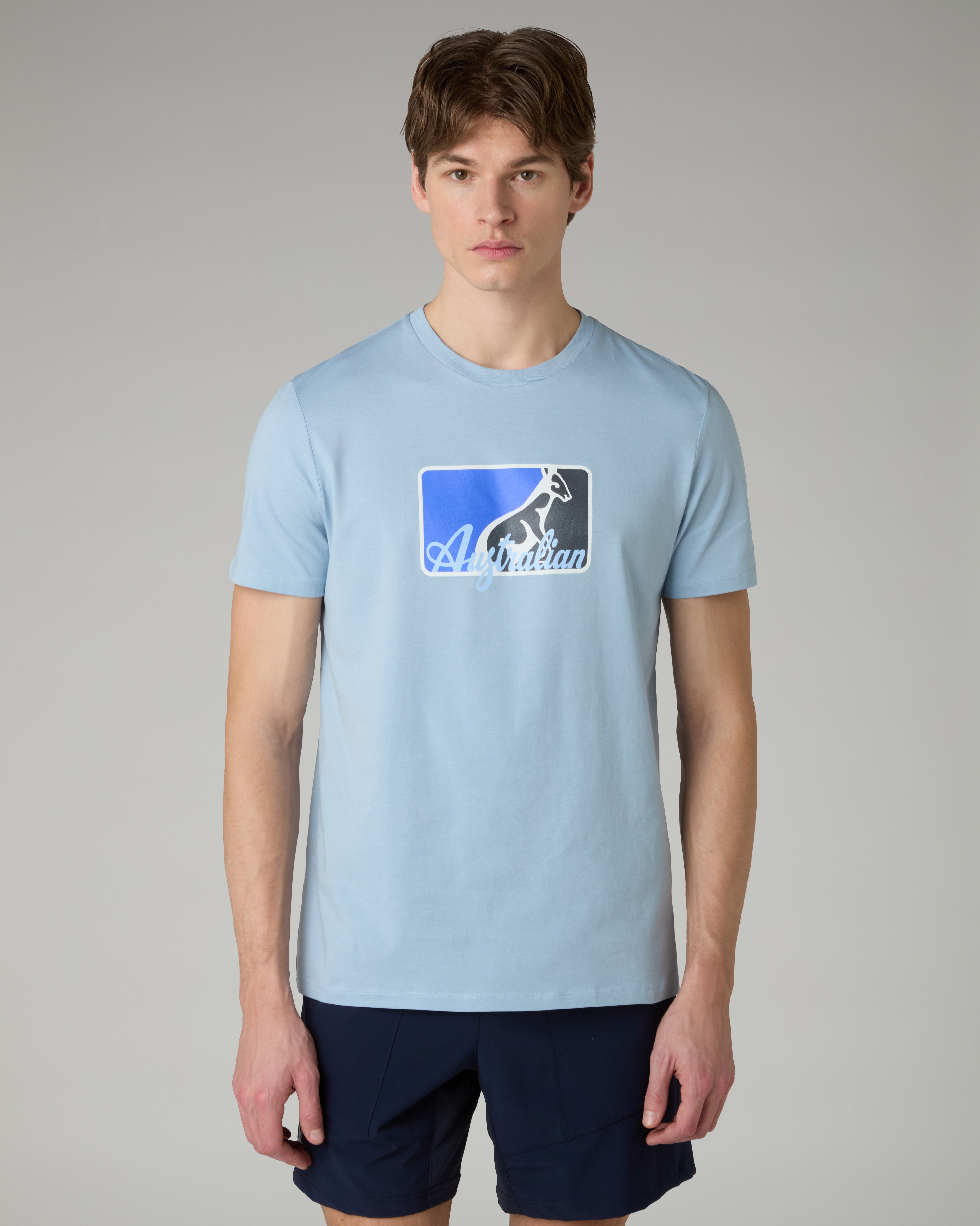 australian-league-cotton-t-shirt-maglietta-tennis-azzurro-pastello image 1