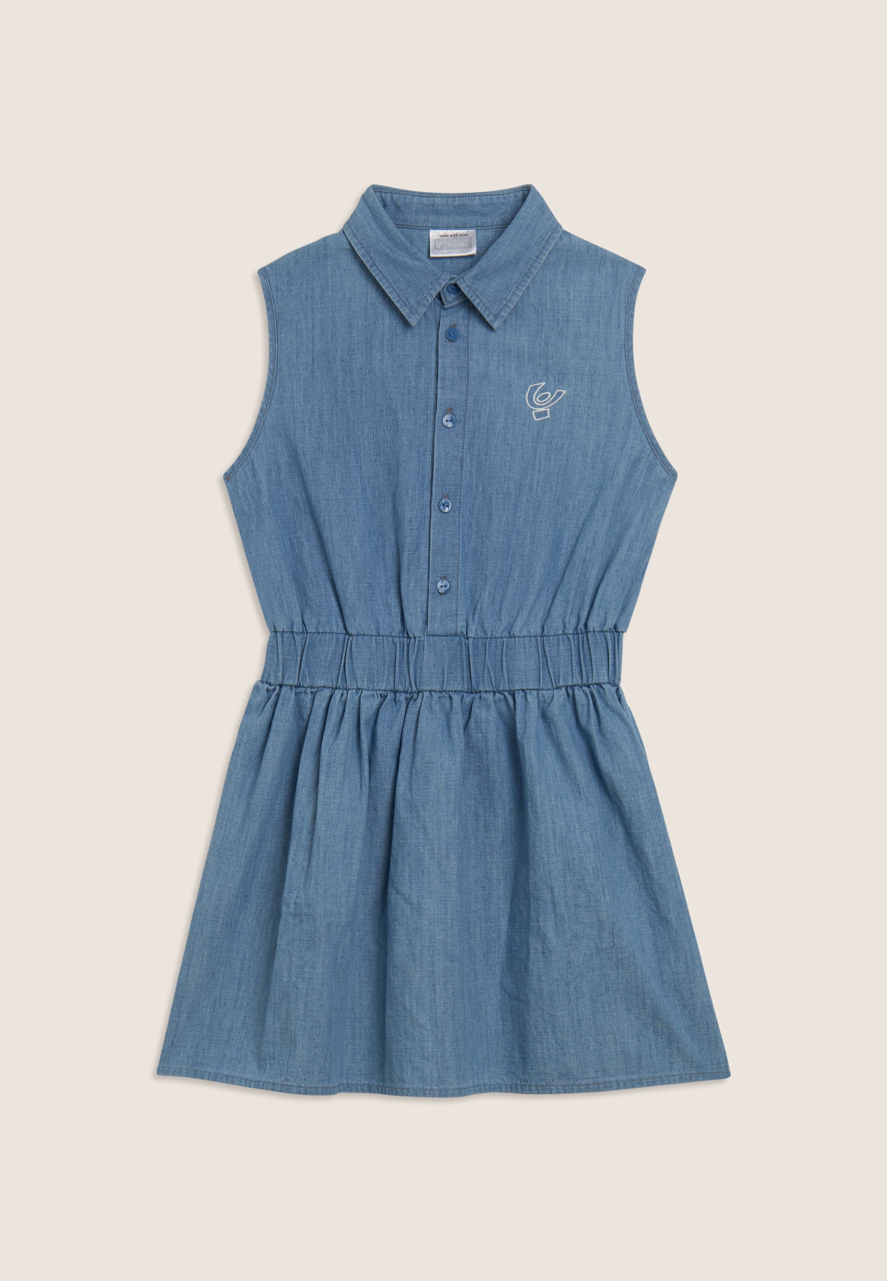 freddy-abito-smanicato-chambray-bottoni-bambina-e-ragazza image 5