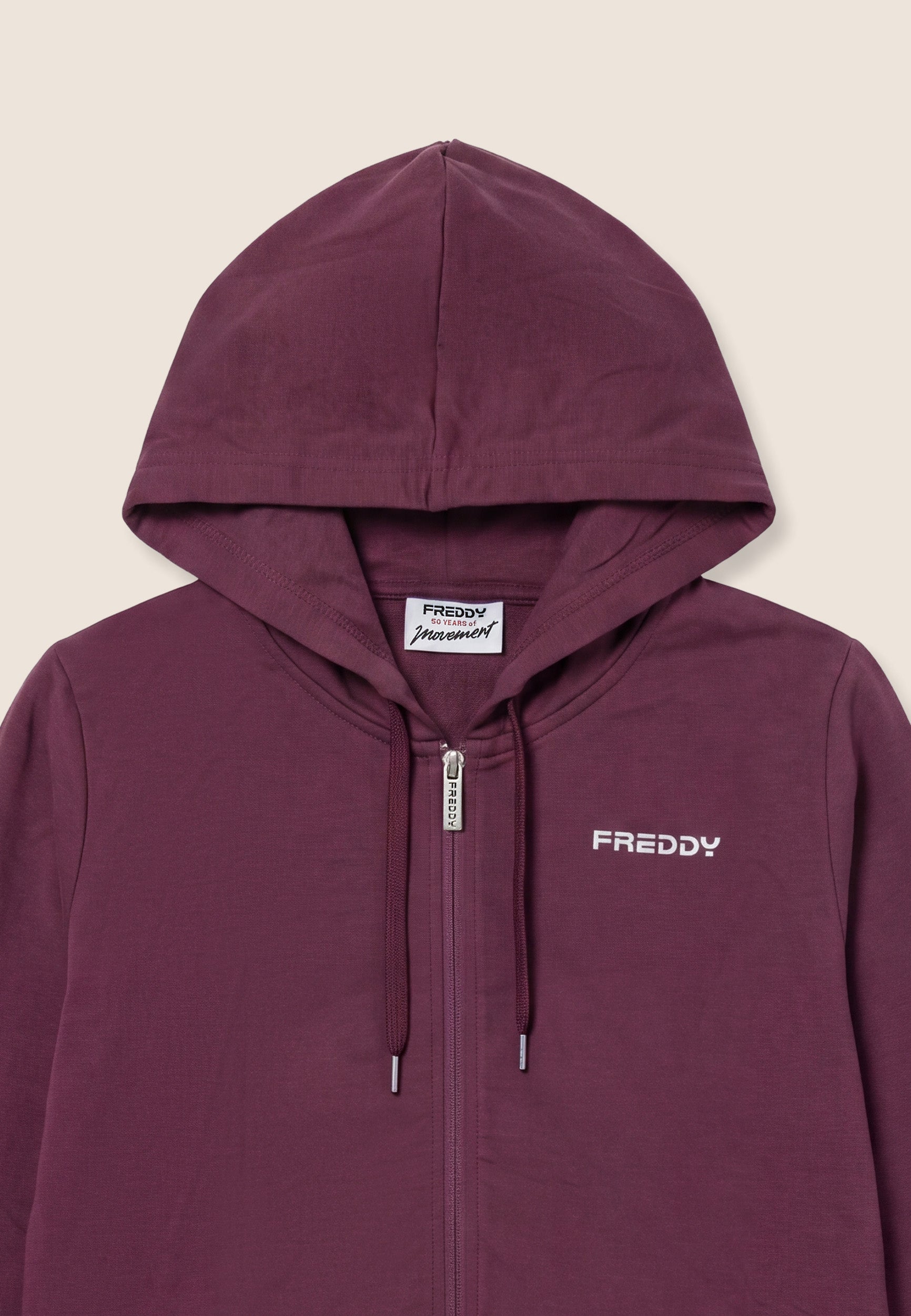 freddy-felpa-con-cappuccio-e-zip-con-finiture-elastiche-logate image 3