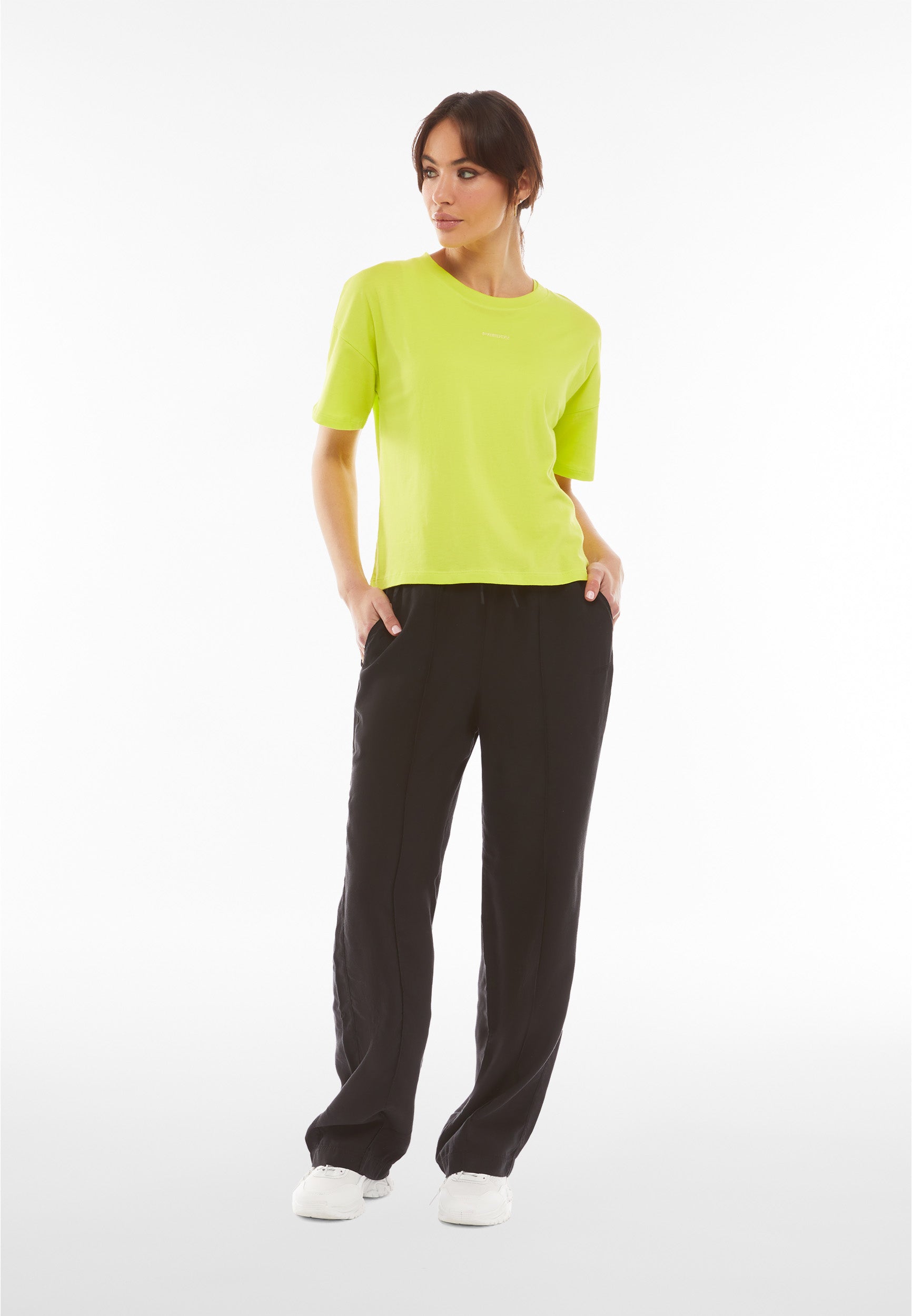 freddy-pantaloni-donna-gamba-ampia-in-twill-lyocell-con-elastico-e-coulisse image 2