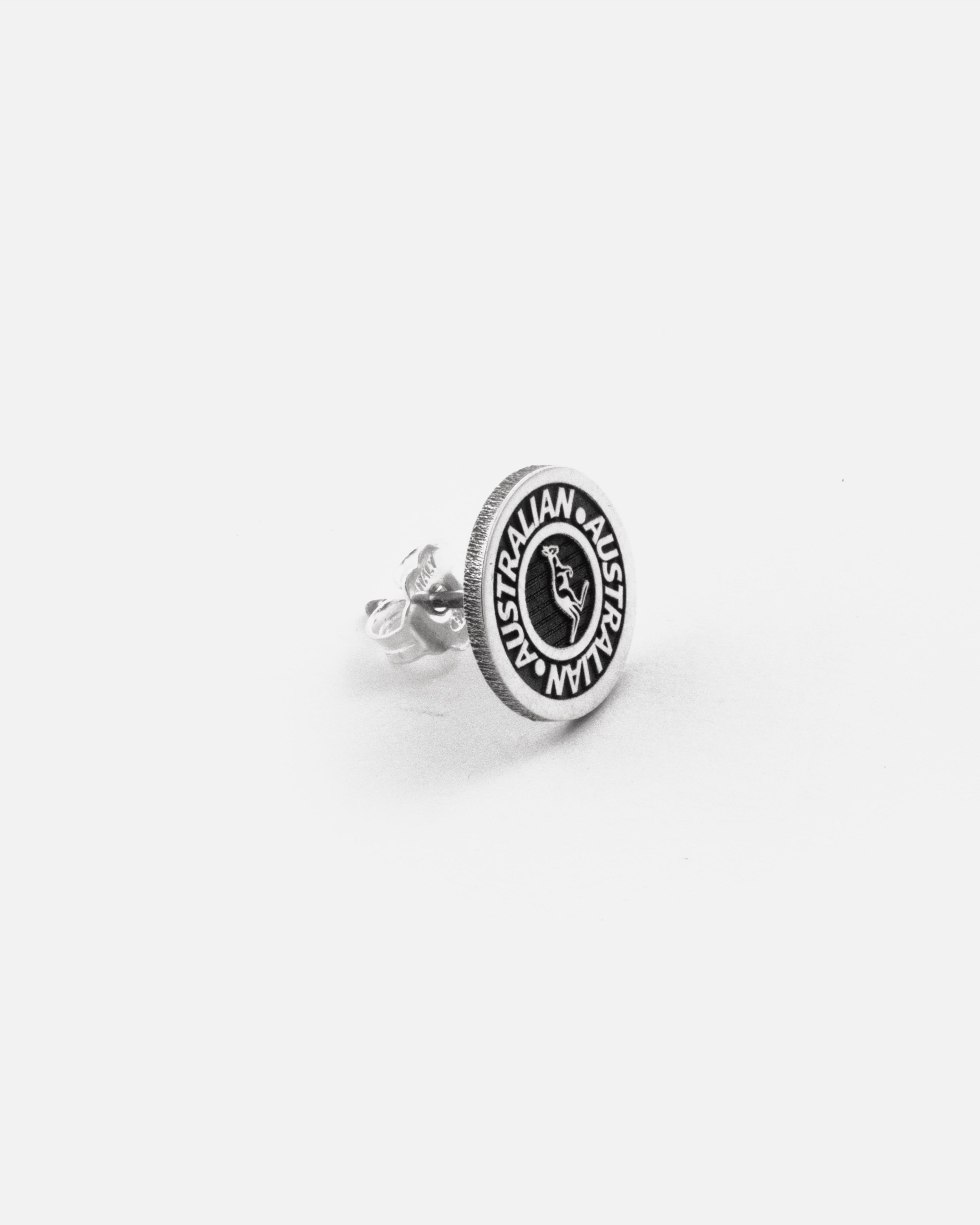 australian-icon-stud-orecchino-lobo-tondo-singolo-10-mm-brunito-lucido-made-in-i image 1