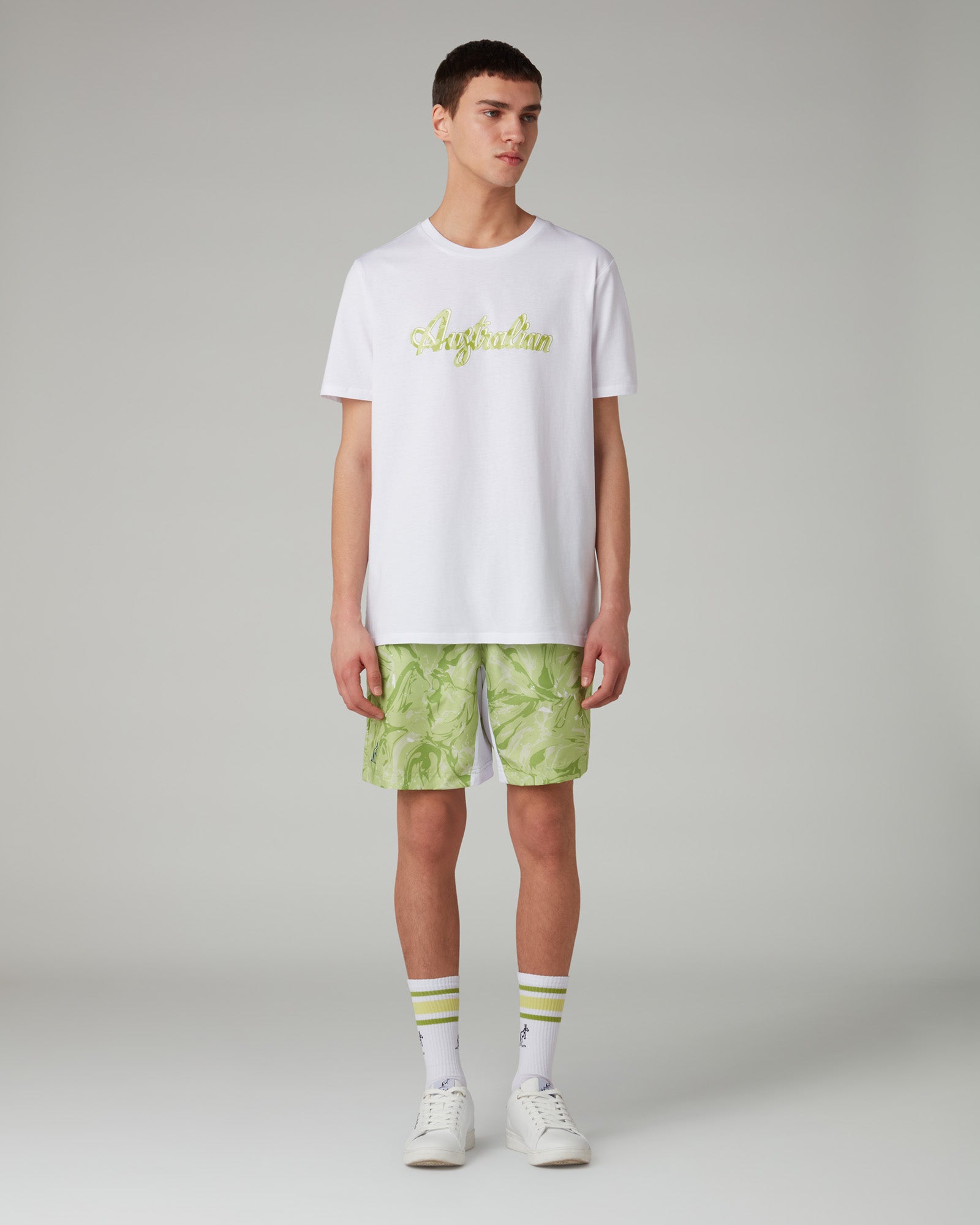 australian-logo-ripple-t-shirt-in-cotone-bianca image 2