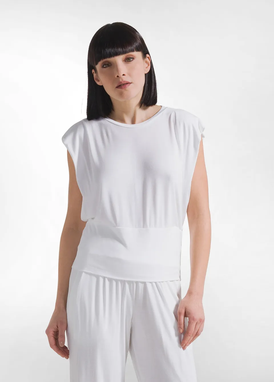deha-t-shirt-in-viscosa-ecovero-con-dettaglio-laterale-bianco image 1