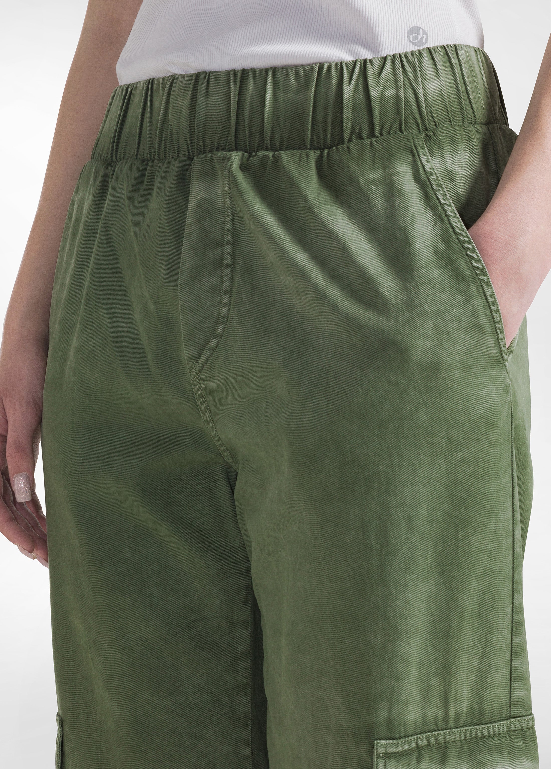 deha-pantalone-cargo-in-twill-effetto-sfumato-verde image 4