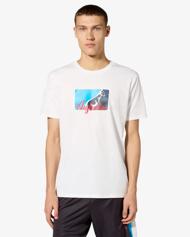 australian-league-t-shirt-cotone-bianca-con-stampa-petto-regular-fit image 1