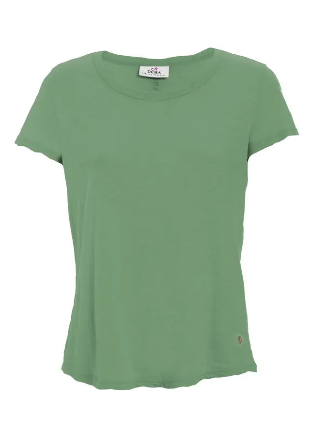 deha-t-shirt-girocollo-in-jersey-fiammato-verde image 1