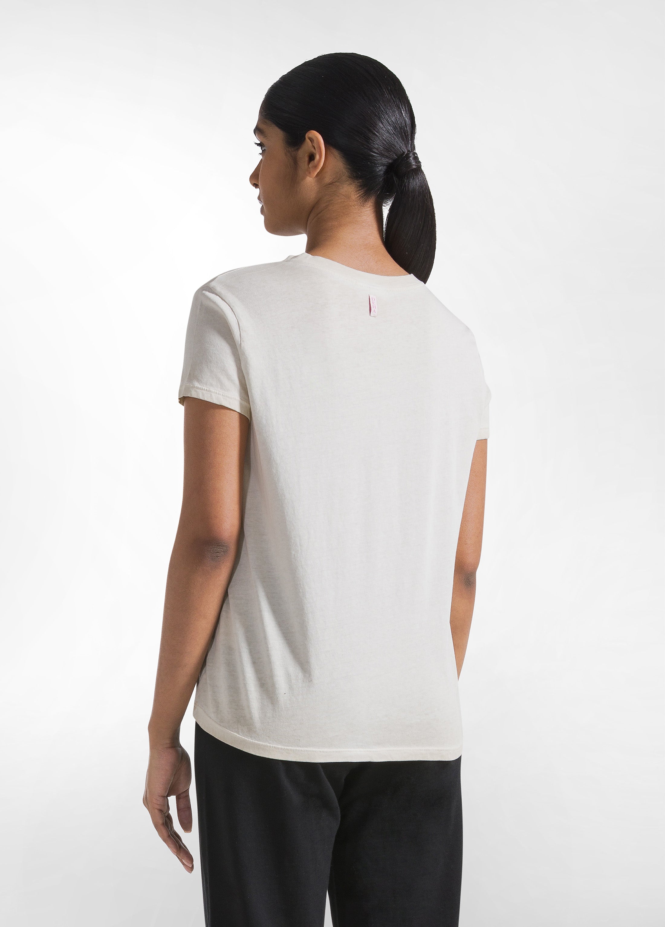 deha-t-shirt-effetto-sfumato-in-cotone-organico-beige-t-shirt-leisurewear image 2