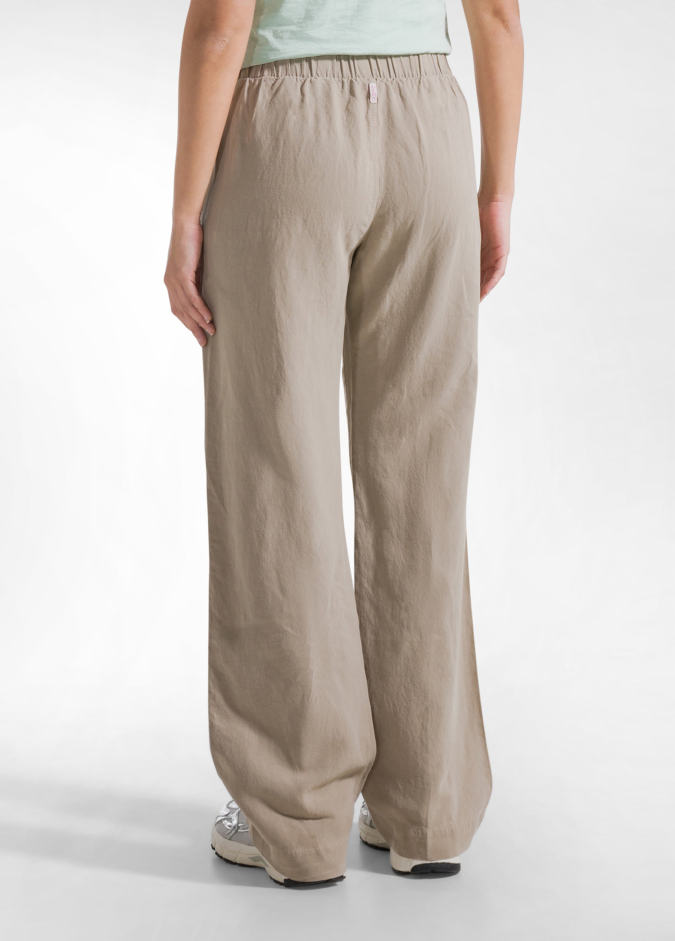 deha-d42485-pantaloni-dritti-in-lino-fiammato-beige image 3