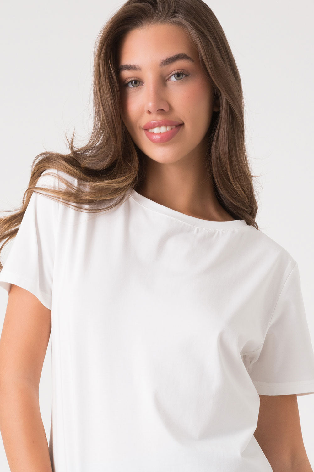 dimensione-danza-t-shirt-donna-in-cotone-modal-jersey-stretch-con-logo-tono-su-t image 4