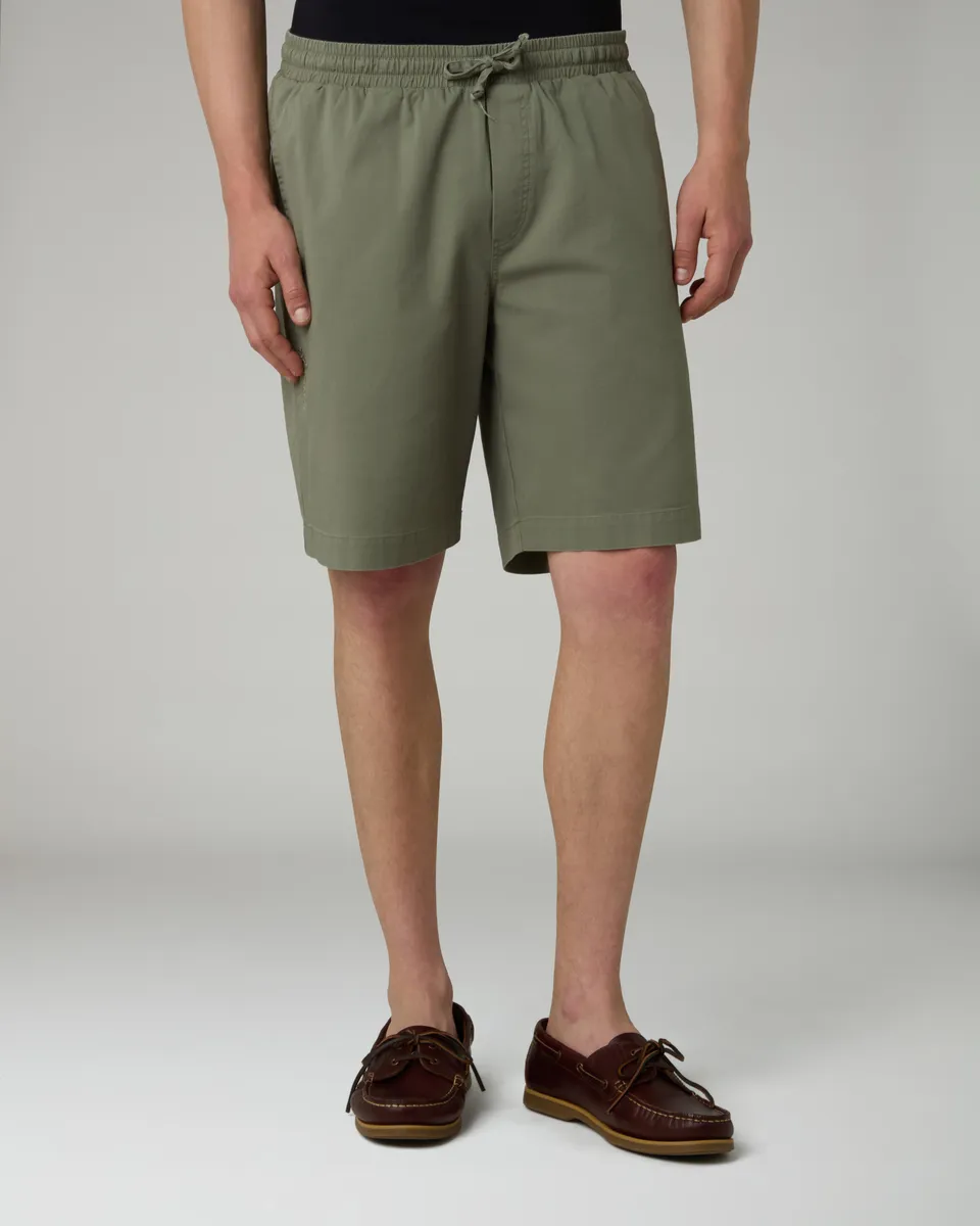 australian-doric-twill-short-short-cotone-con-coulisse-e-logo-ricamato image 1