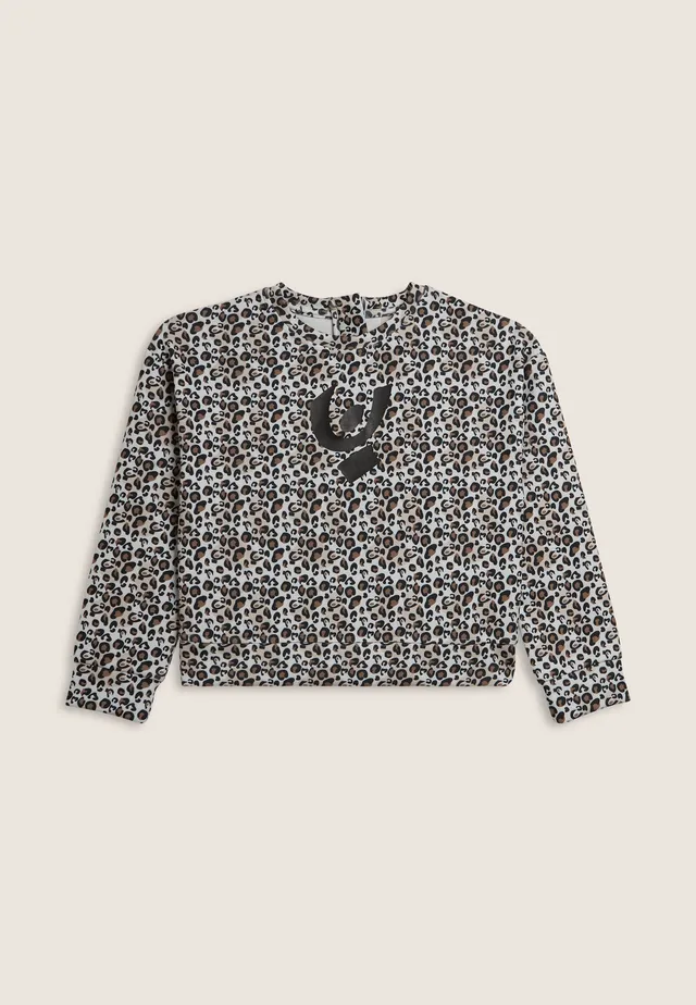 freddy-felpa-cropped-bambina-animalier-con-zip-posteriore-e-logo-omino image 1