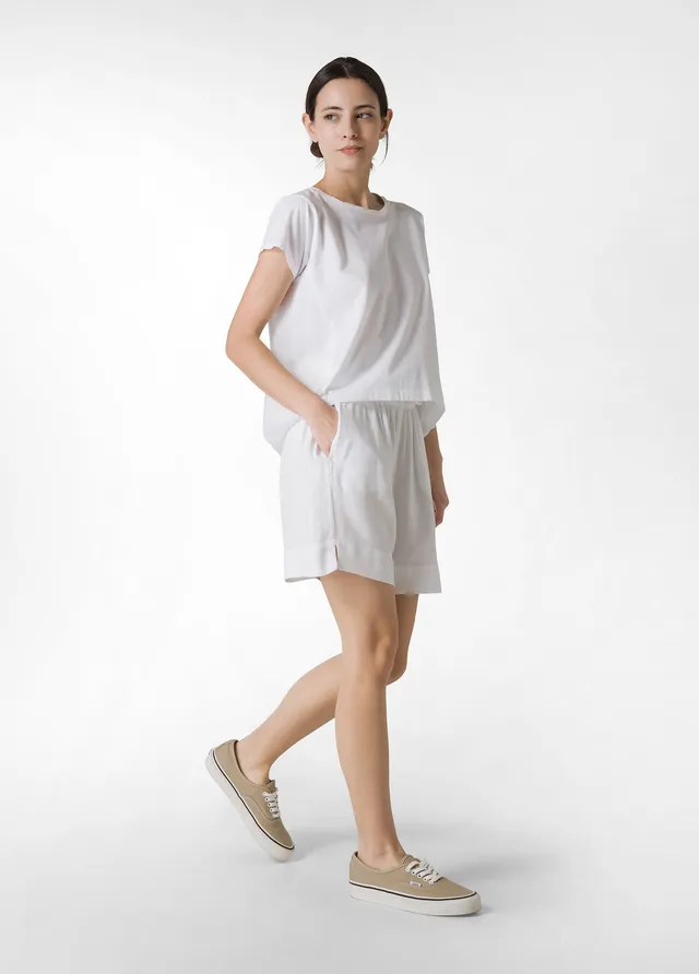 deha-a00637-shorts-in-viscosa-crepe-bianco image 1