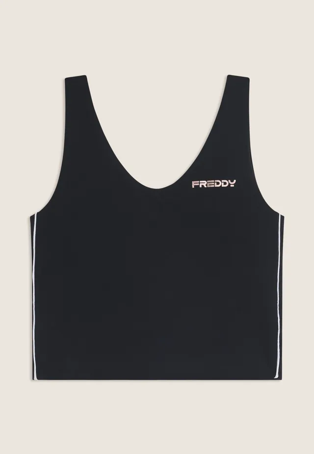 freddy-slim-fit-scollo-a-v-quick-dry-canotta-cropped-sportiva-donna image 1