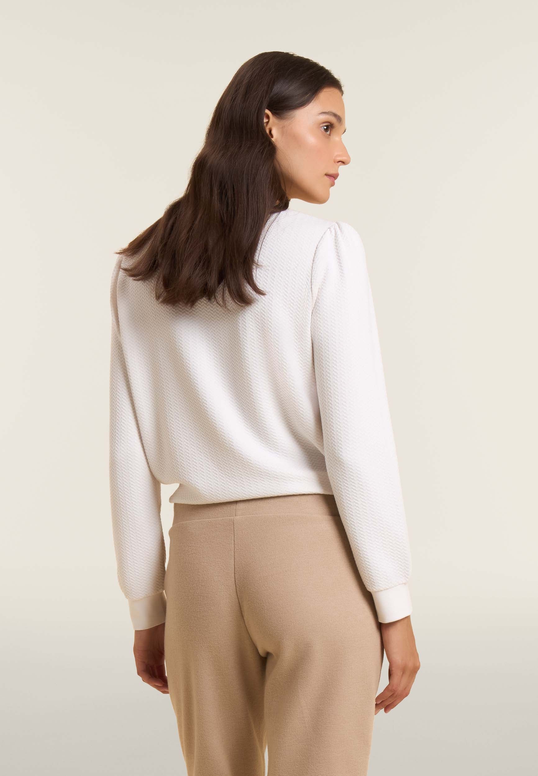freddy-pantaloni-donna-effetto-tricot-con-polsini-felpa-garzata image 3