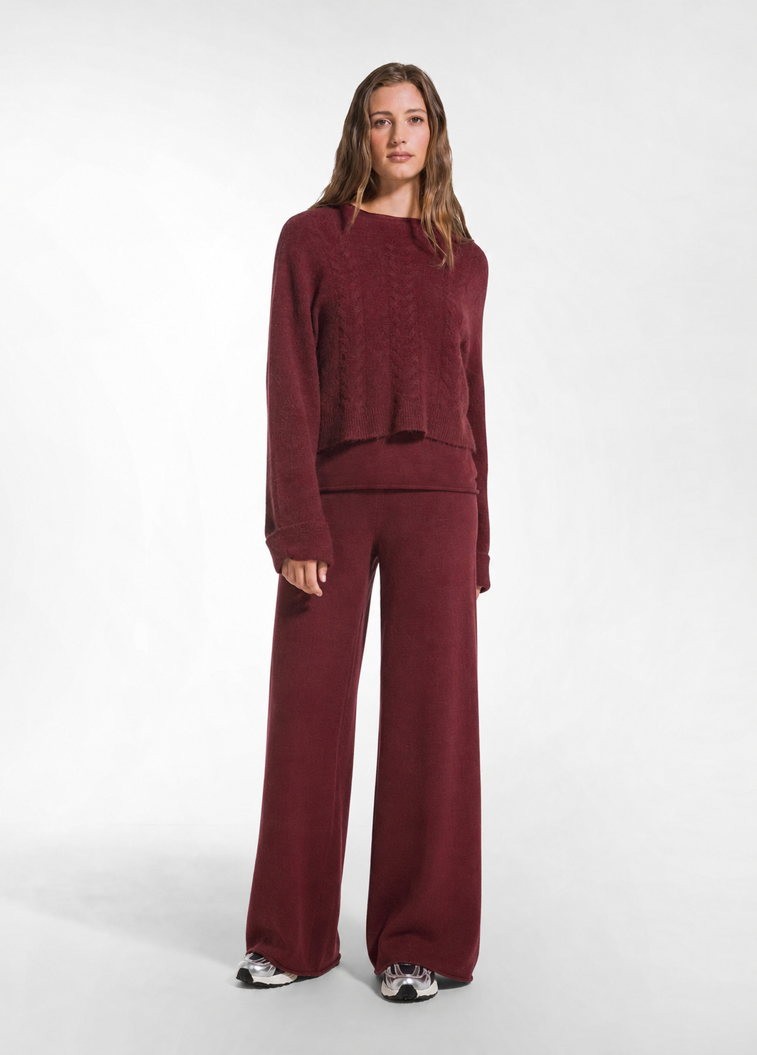 deha-maglione-in-alpaca-a-trecce-rosso-d52720 image 4