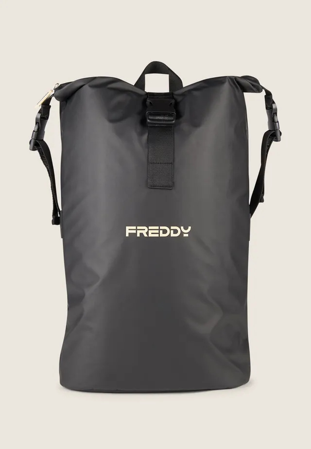 freddy-zaino-roll-top-impermeabile-nero-in-poliestere-riciclato image 1