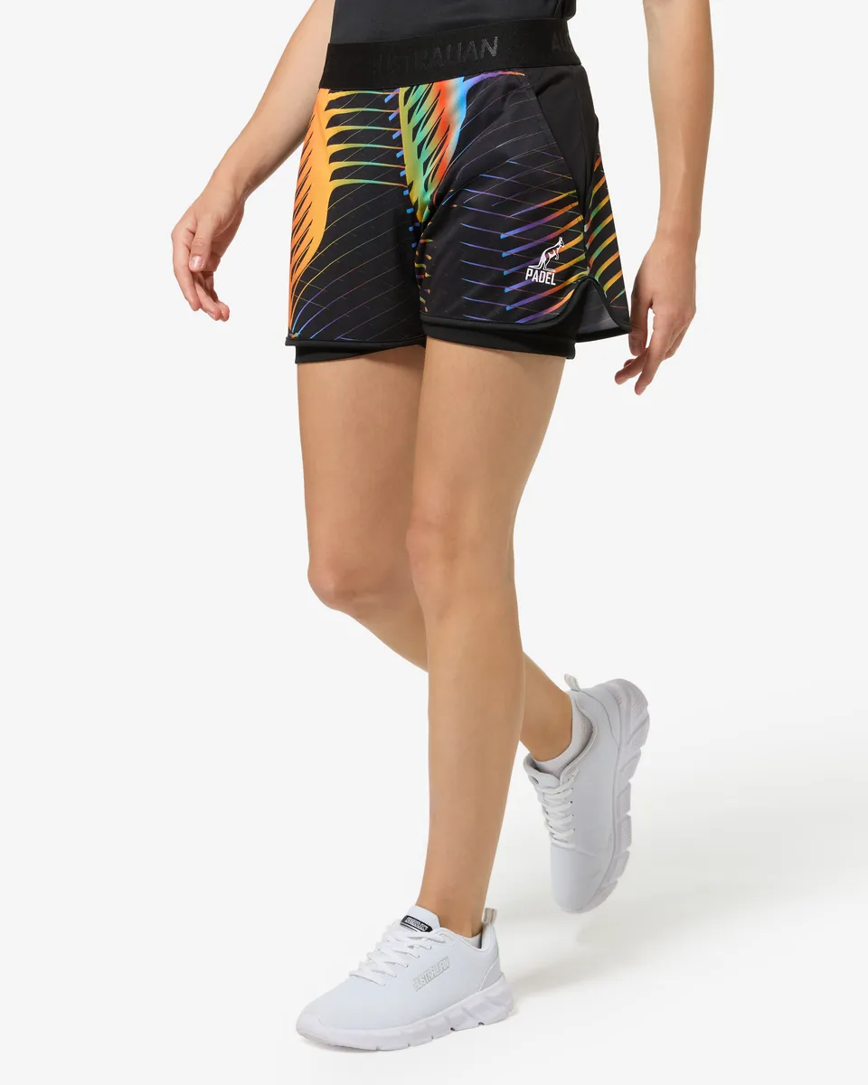 australian-chaos-short-nero-padel-tessuto-ace-traspirante image 1