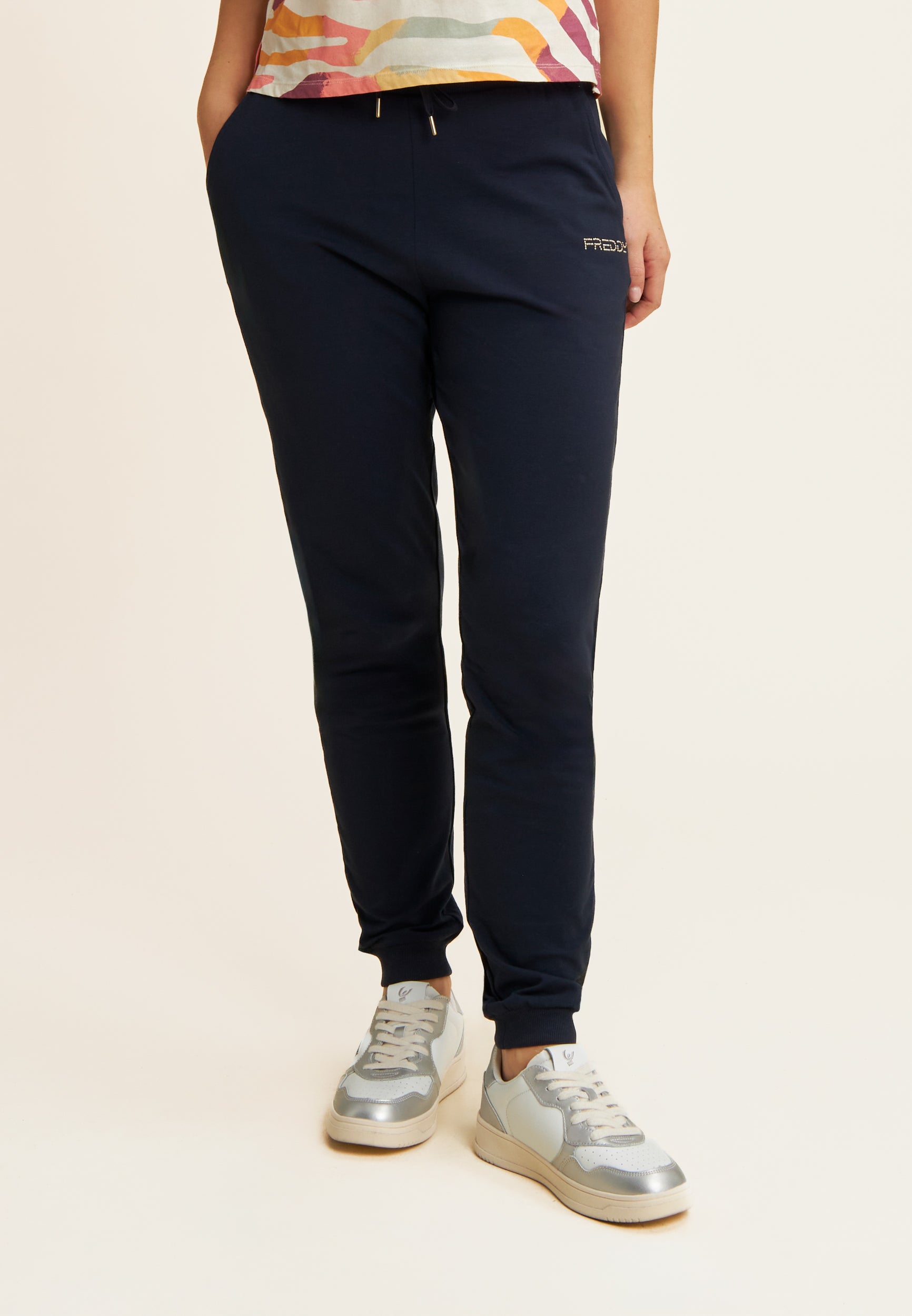 freddy-pantaloni-in-jersey-heavy-jersey-stretch-con-fondo-a-polsino-in-costina-w image 1