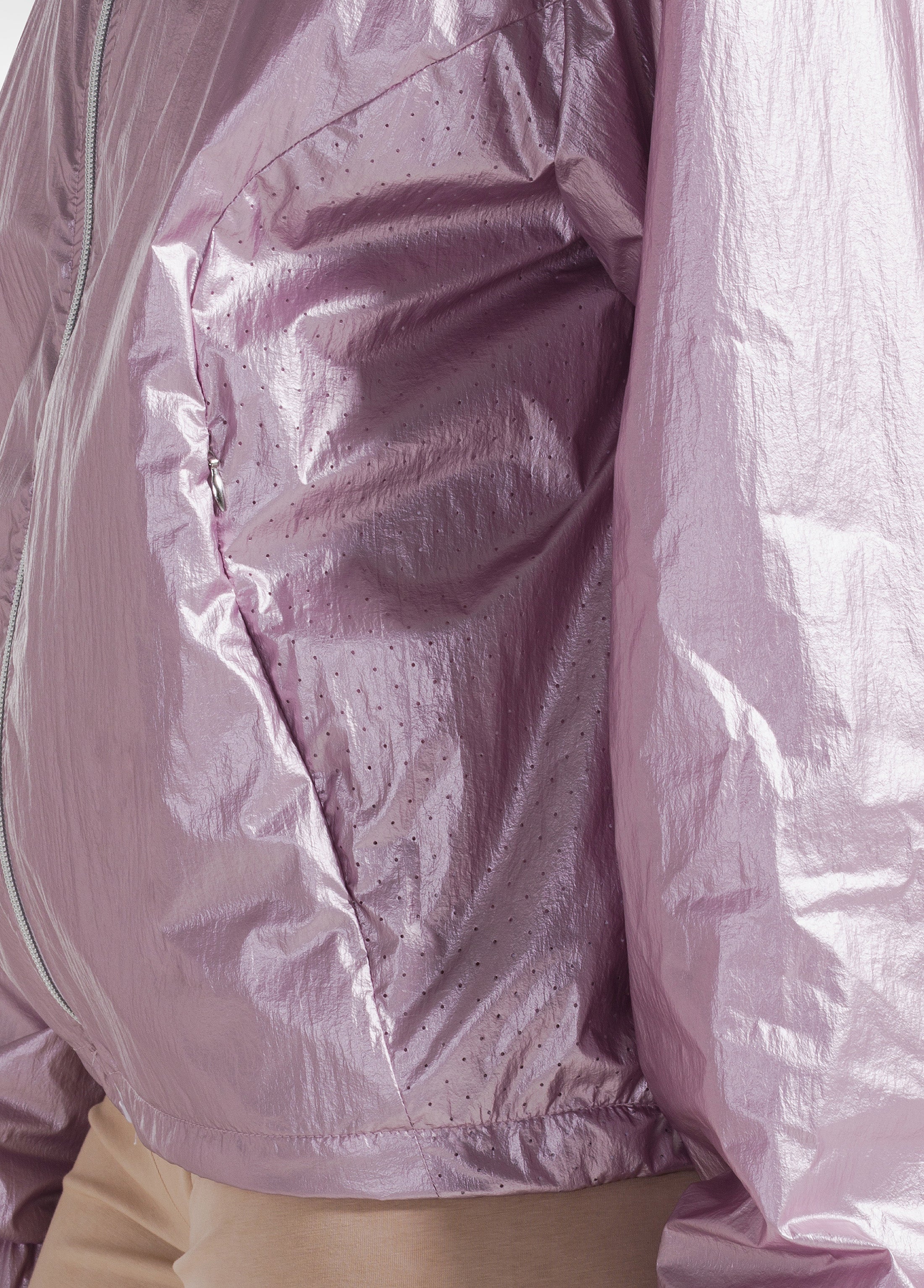 deha-bomber-collo-alto-nylon-metallico-rosa-d42431 image 3