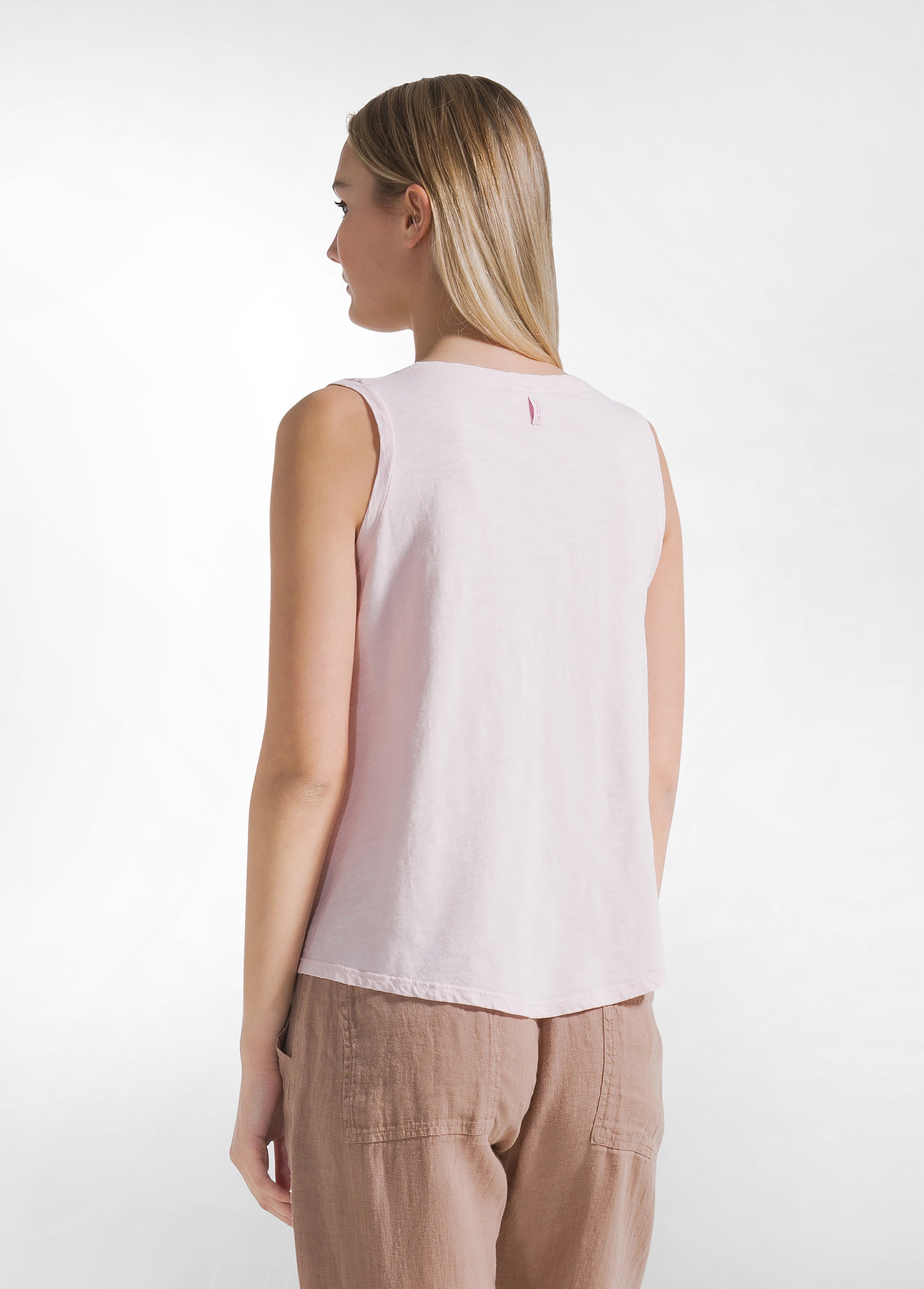 deha-top-fluido-in-jersey-fiammato-rosa-top-leisurewear-in-cotone image 2