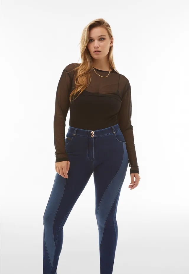 freddy-jeans-wr-up-denim-navetta-superskinny-vita-alta-con-inserti-a-contrasto image 1