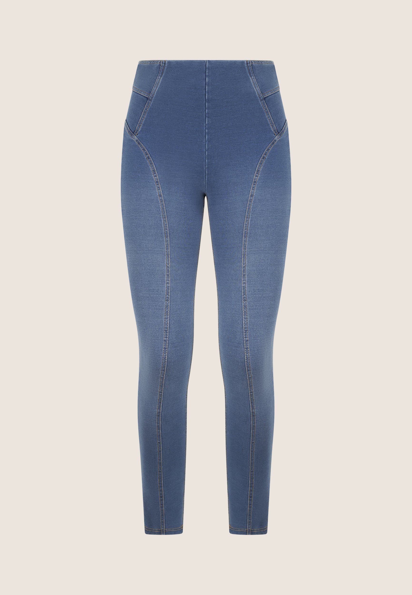 freddy-n-o-w-jeggings-skinny-vita-alta-denim-con-impunture image 5