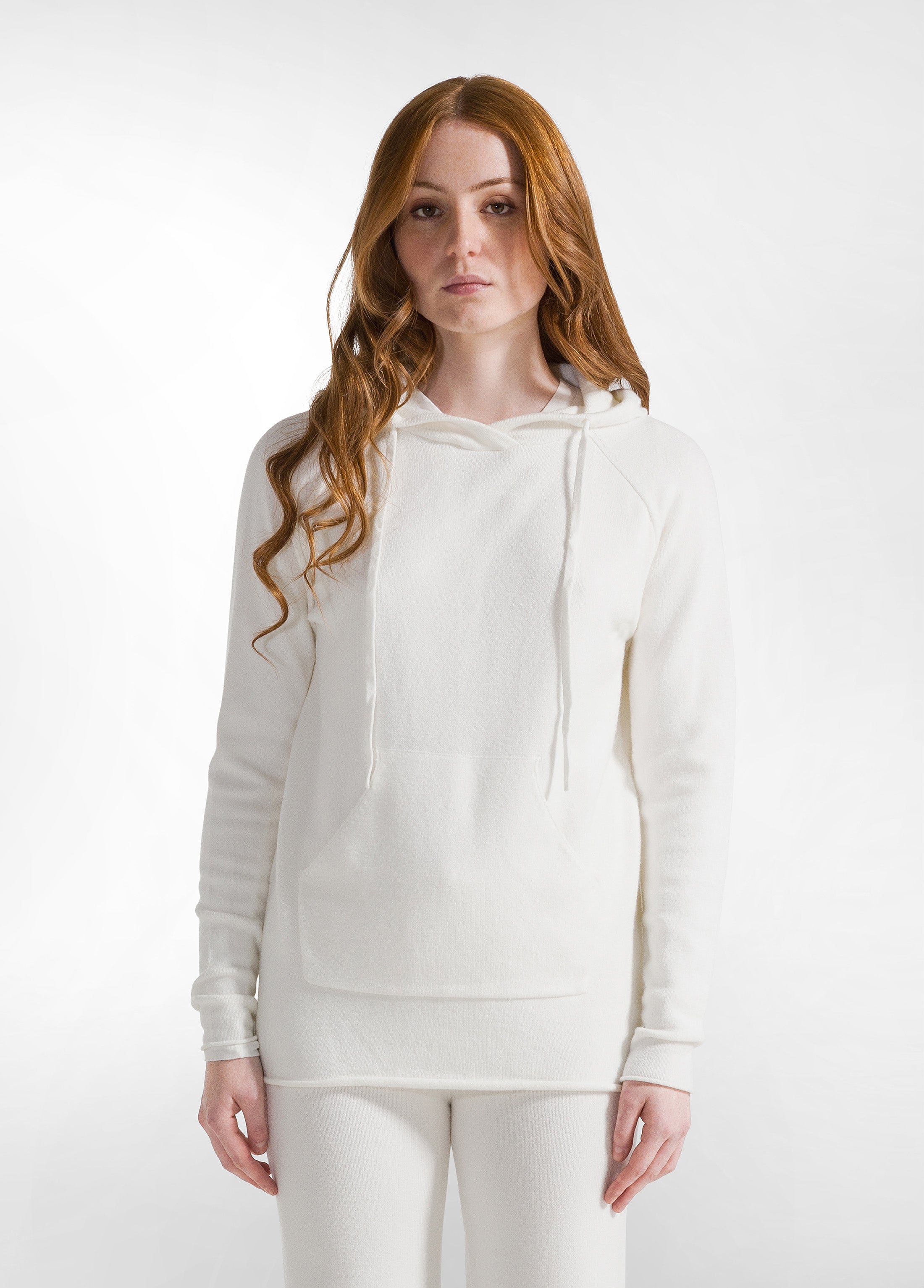 deha-pullover-con-cappuccio-bianco image 1