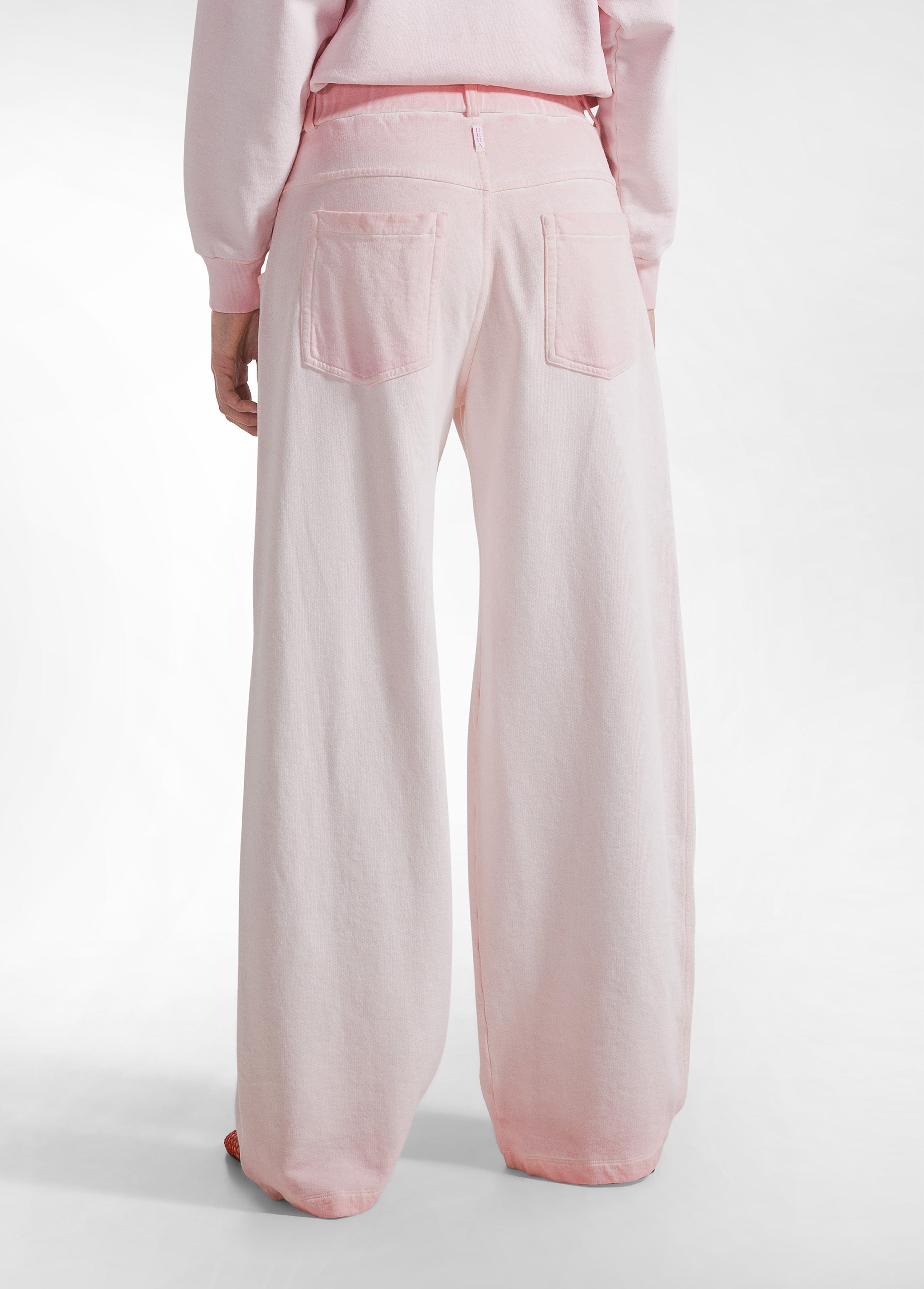 deha-pantaloni-wide-leg-in-felpa-cotone-organico-effetto-sfumato-rosa image 3