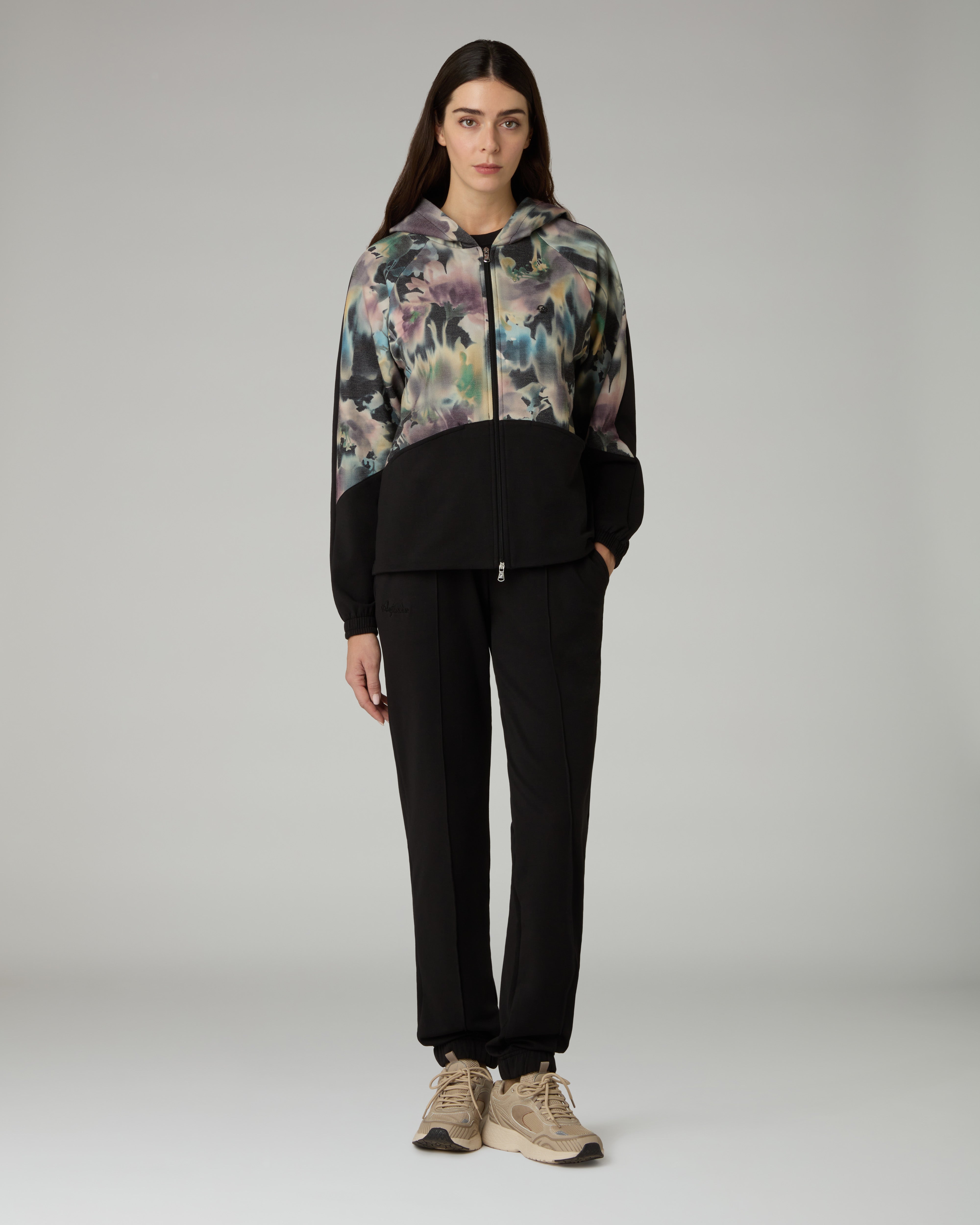 australian-dusty-fleece-tracksuit-tuta-donna-in-felpa-garzata-stampata-nera image 1