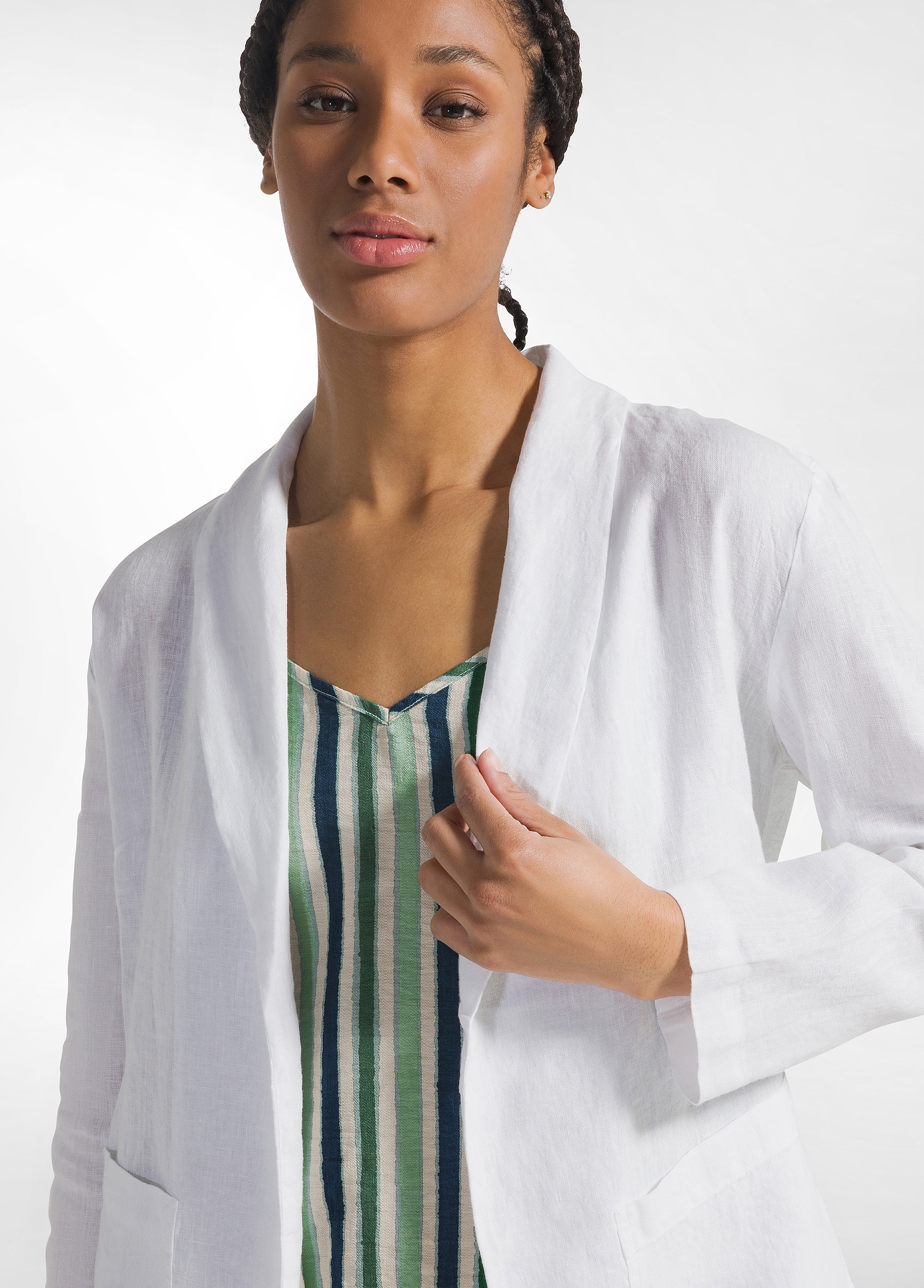 deha-a00580-blazer-in-lino-bianco-destrutturato image 3