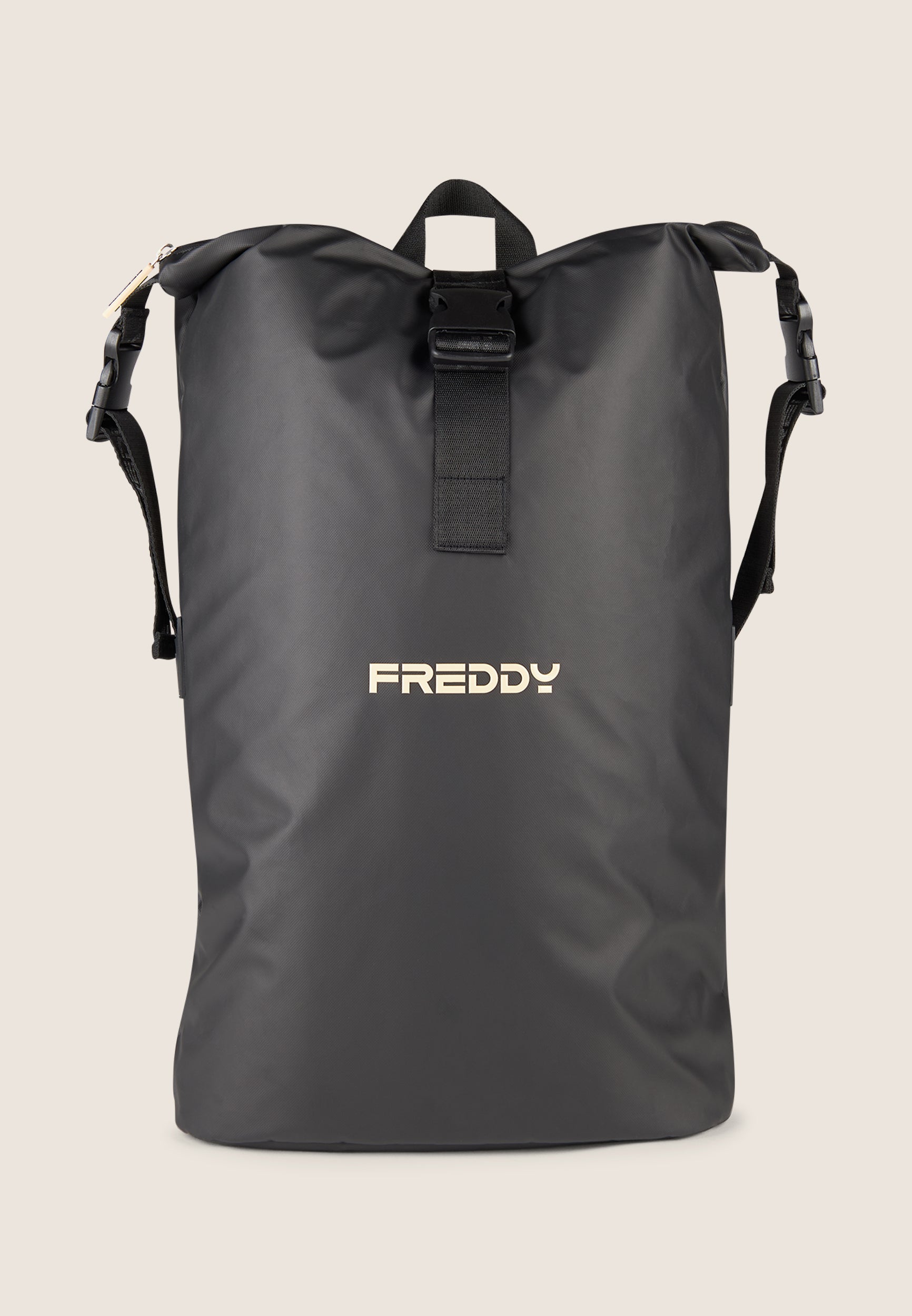 freddy-zaino-roll-top-impermeabile-nero-in-poliestere-riciclato image 1