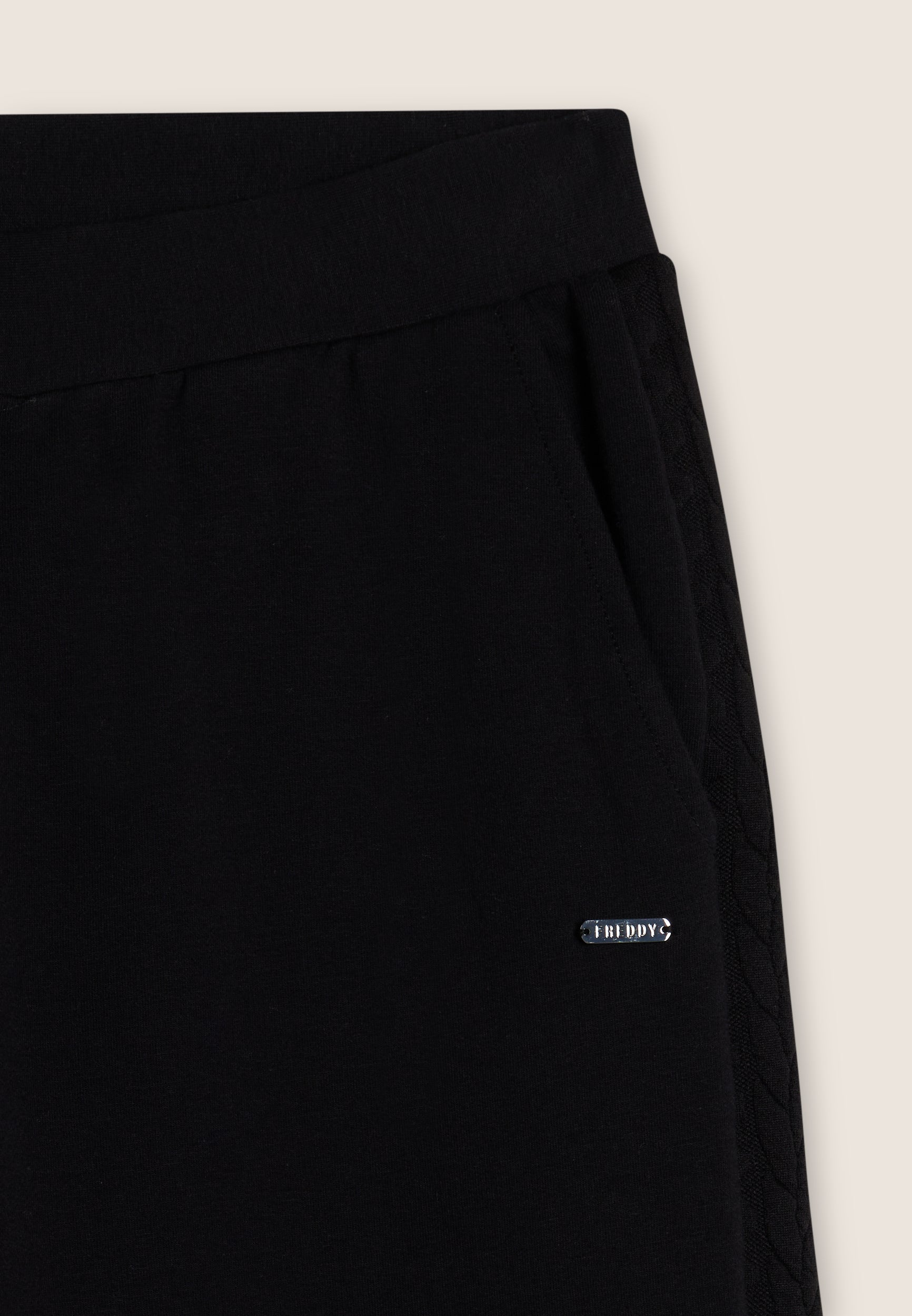 freddy-pantaloni-wide-leg-in-felpa-garzata-con-inserti-a-trecce image 3