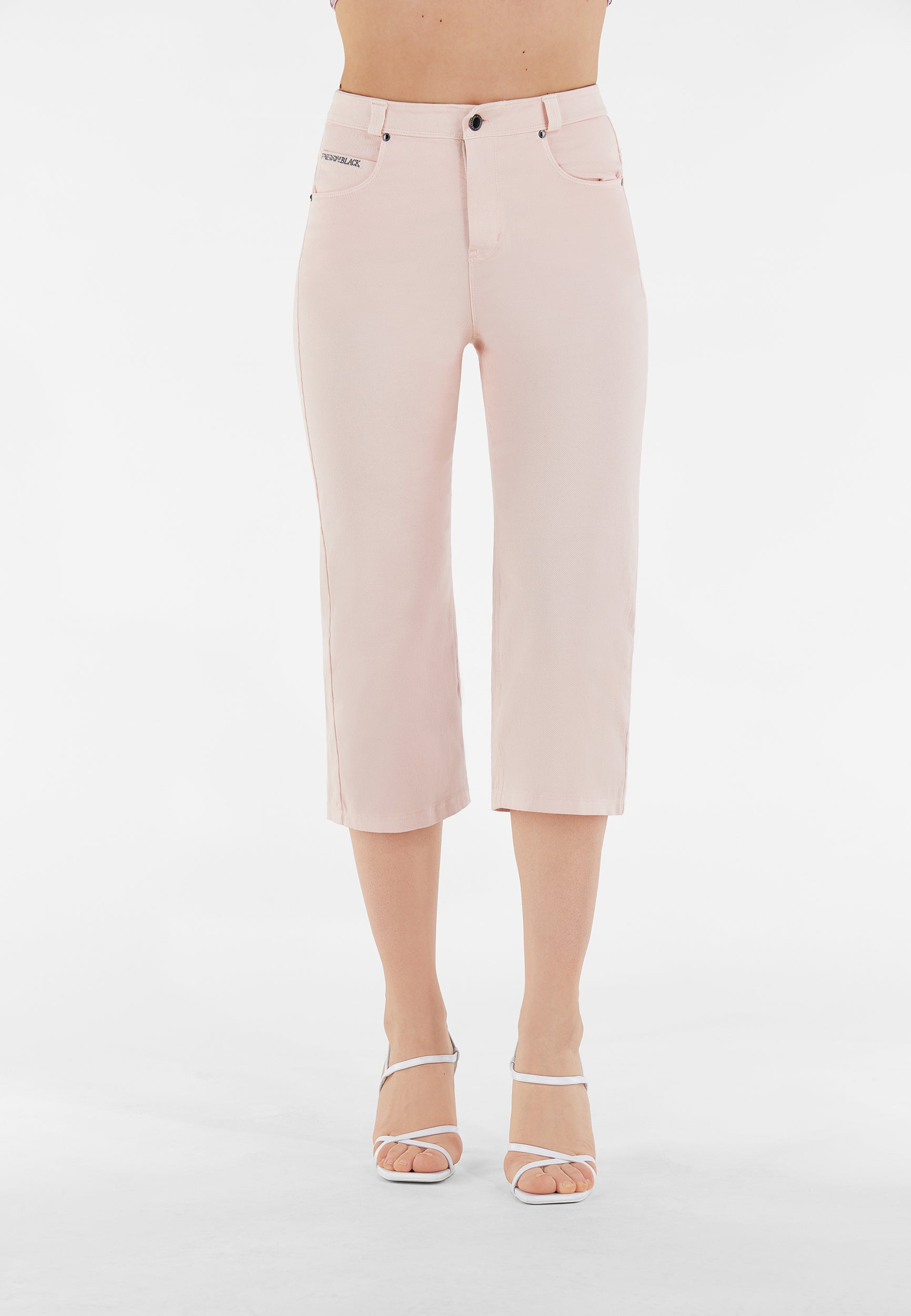 freddy-black-pantaloni-capri-gamba-ampia-3-4-vita-alta image 1