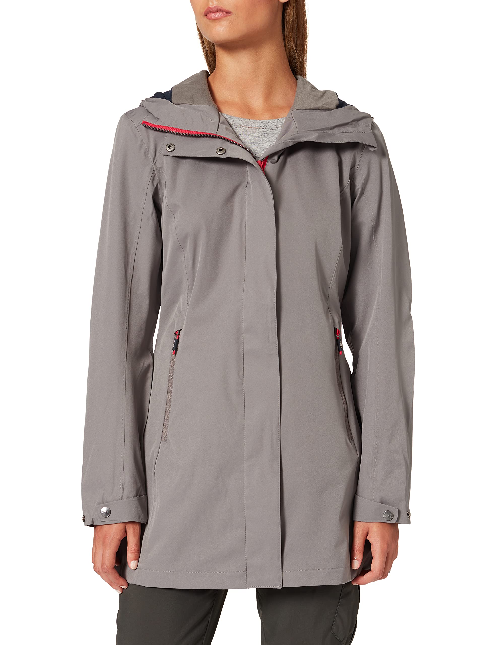cmp-rigel-giacca-lunga-elasticizzata-impermeabile-da-donna-con-cappuccio image 1