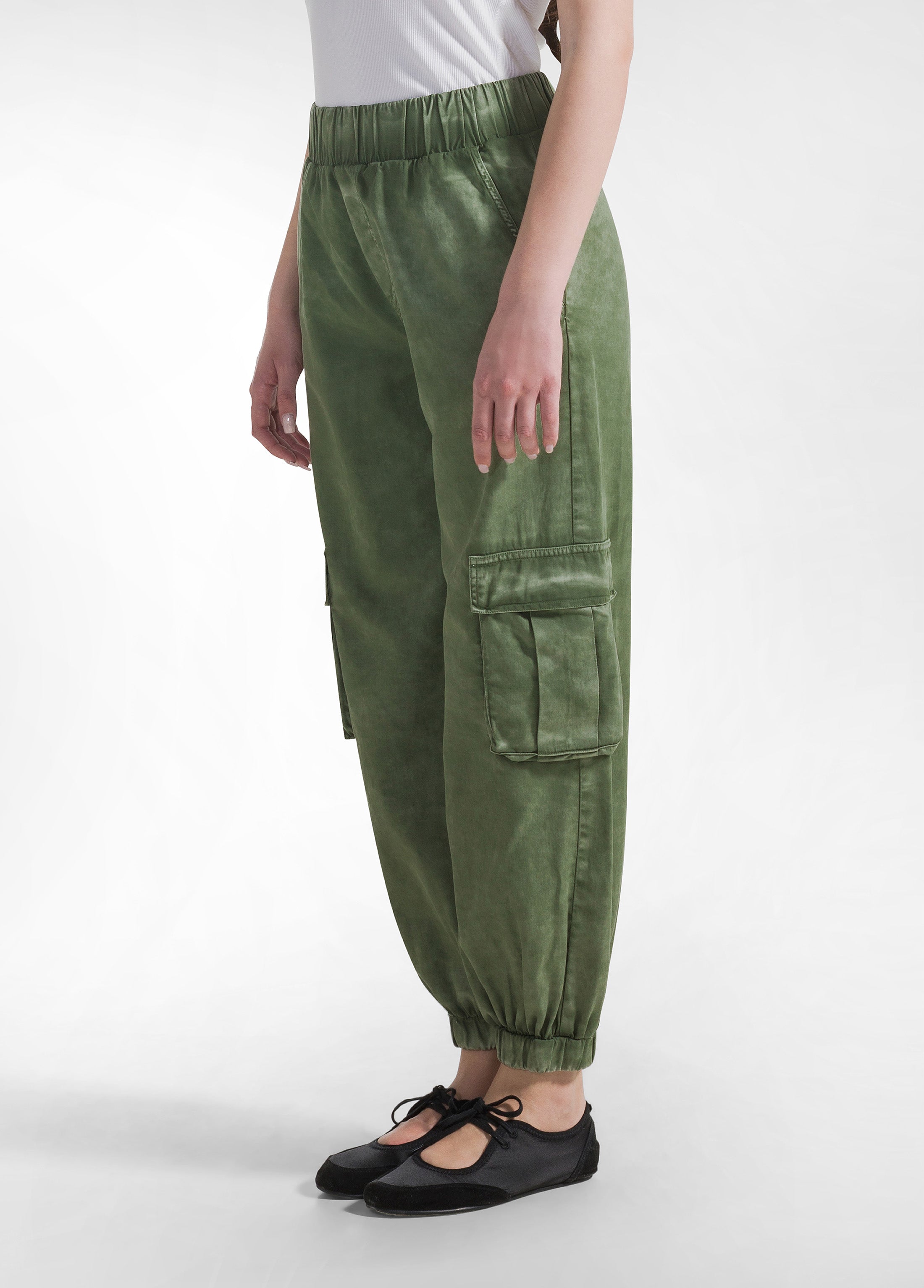 deha-pantalone-cargo-in-twill-effetto-sfumato-verde image 5