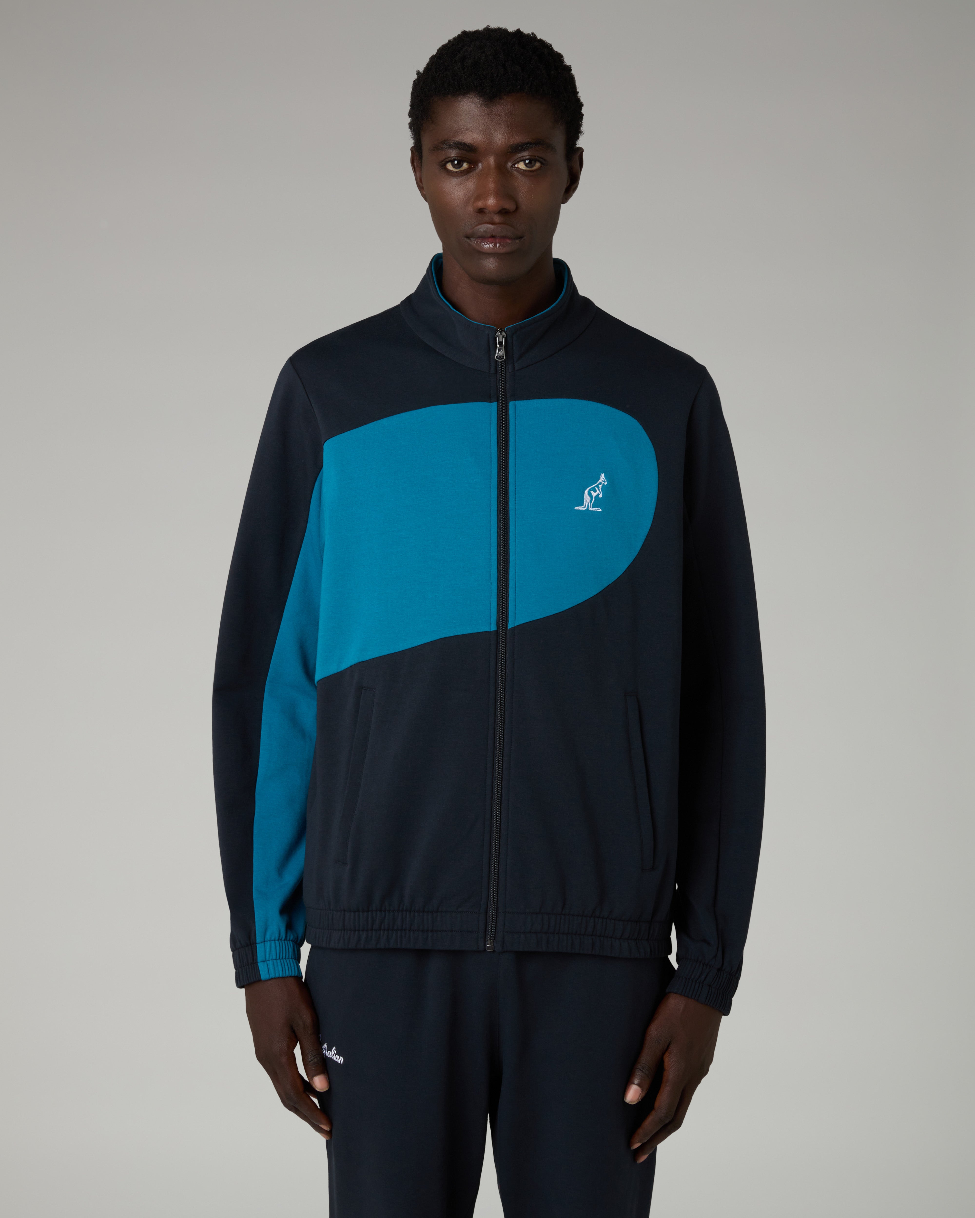 australian-dune-tuta-uomo-in-felpa-garzata-blu-navy-giacca-full-zip-pantalone image 3