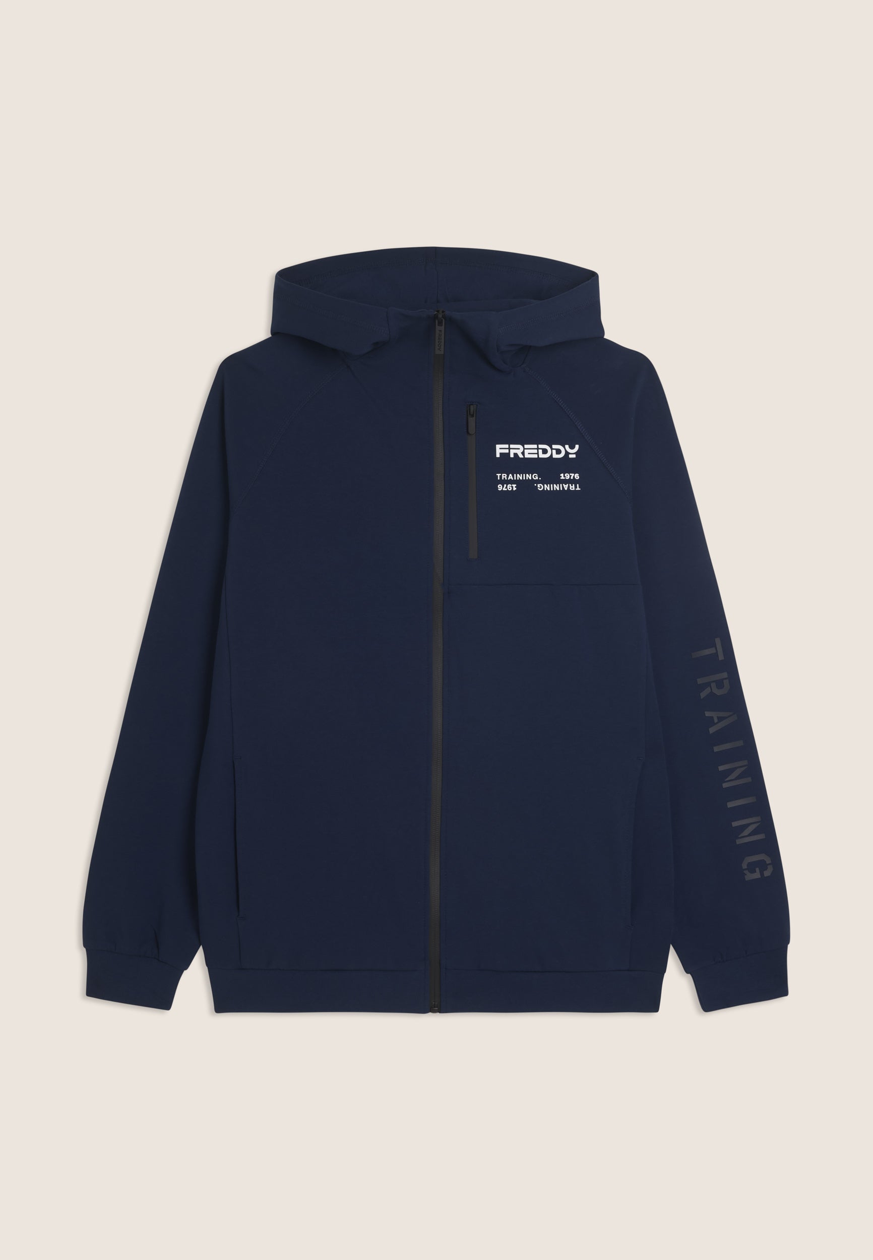 freddy-felpa-donna-con-cappuccio-full-zip-in-baby-french-terry-training image 1