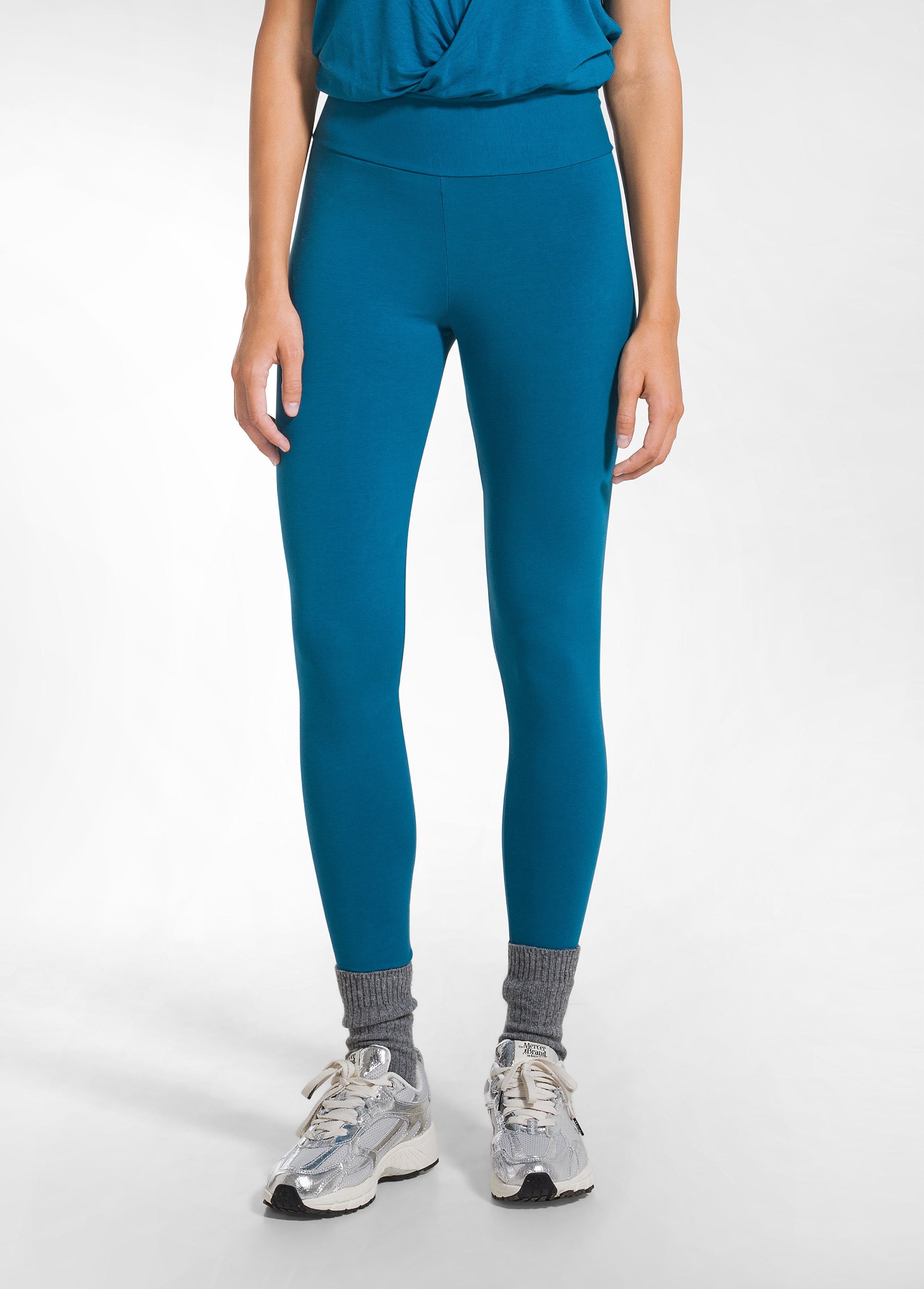 deha-d42036-leggings-vita-alta-in-jersey-stretch-verde image 2