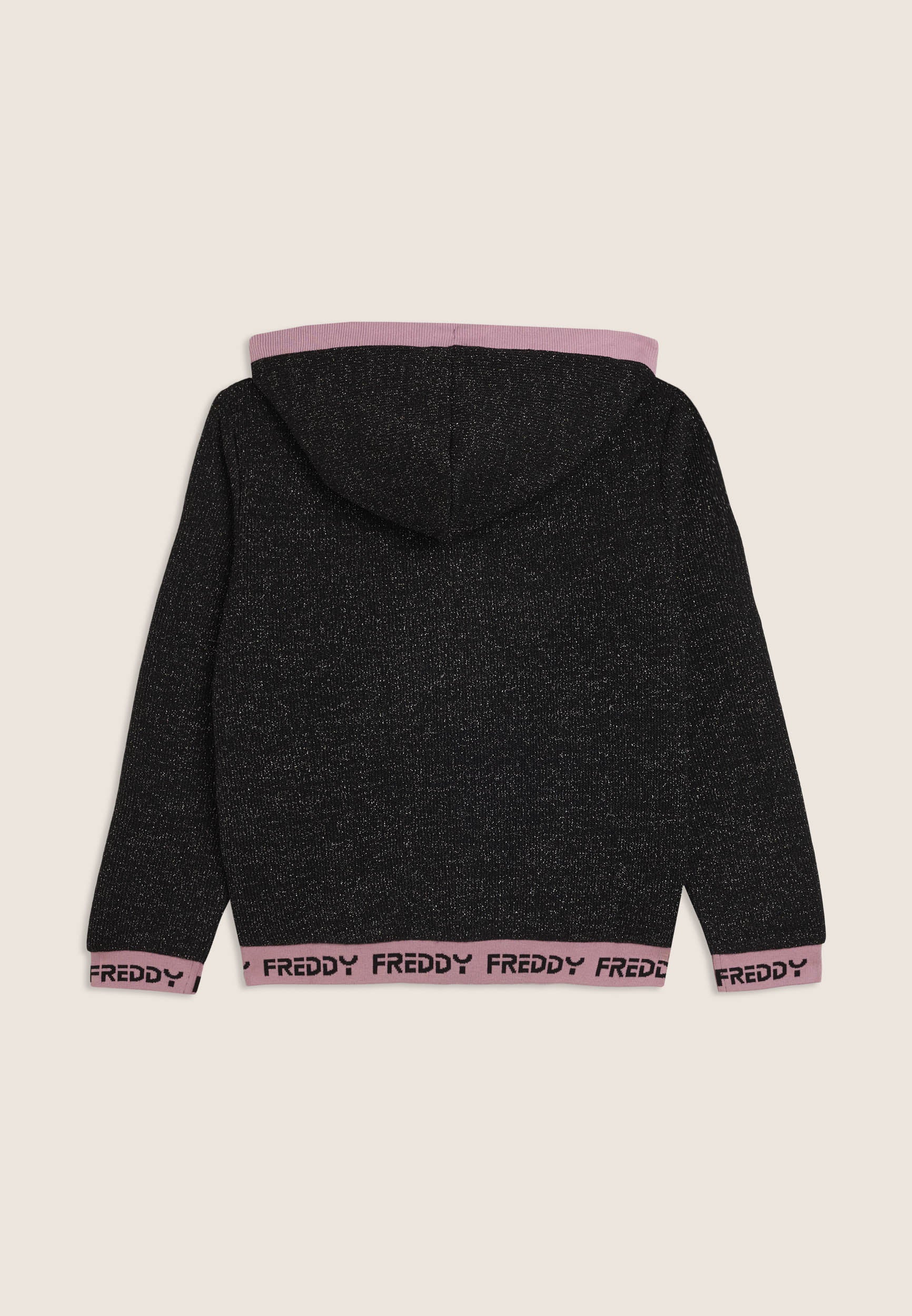 freddy-felpa-junior-maglia-lurex-con-cappuccio-ed-elastici-jacquard image 2