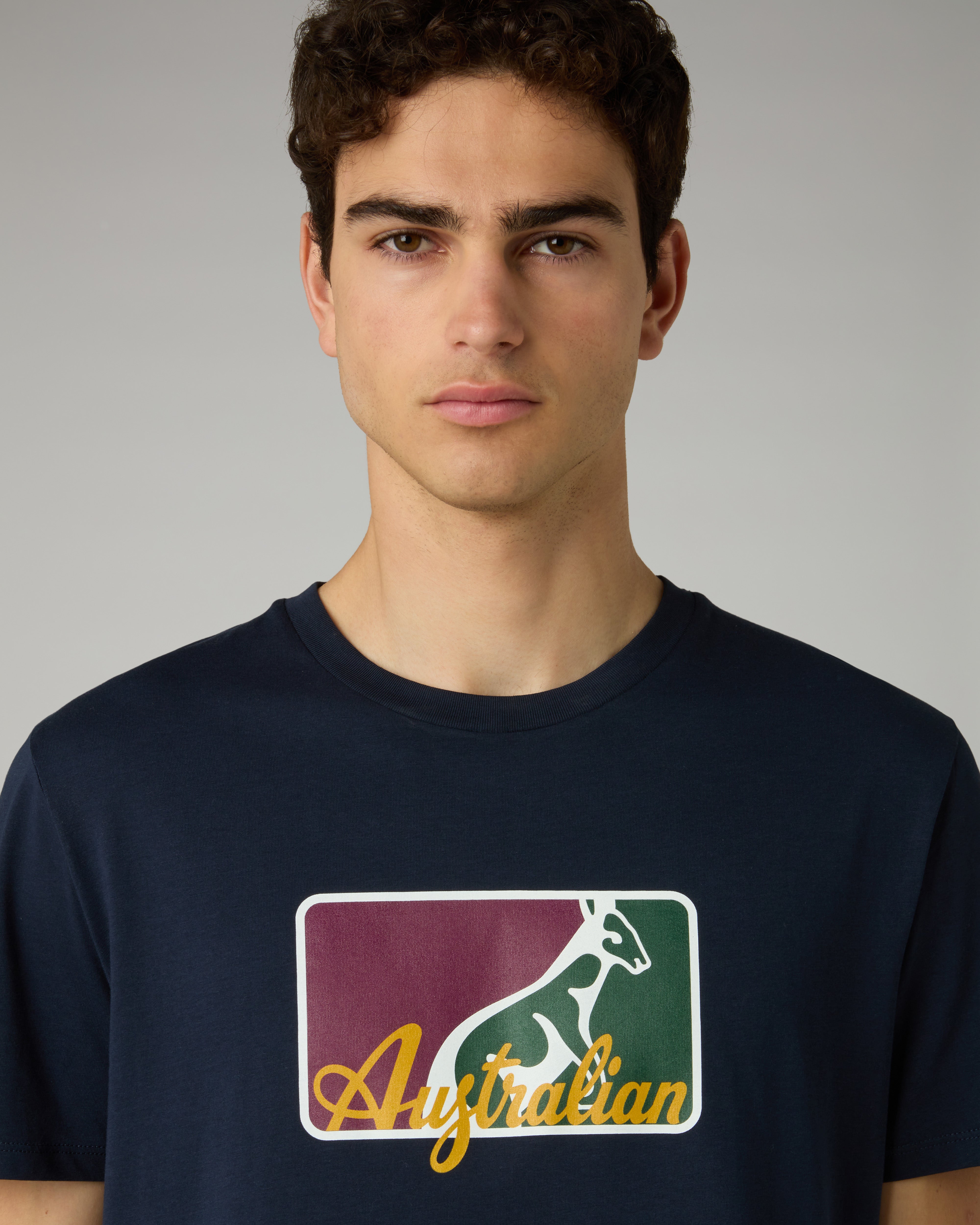 australian-league-cotton-t-shirt-maglia-cotone-regular-blu image 4