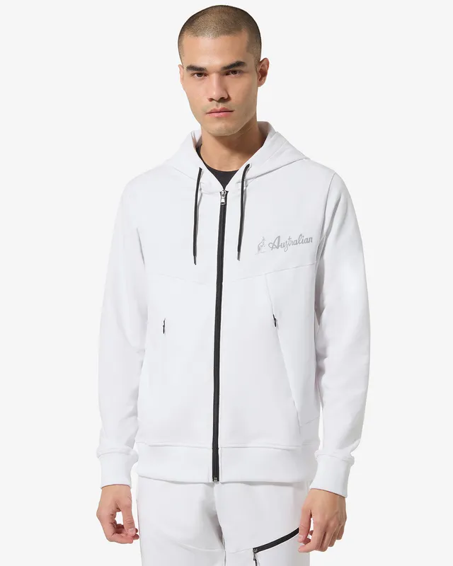 australian-gen-track-jacket-felpa-con-cappuccio-bianca image 1