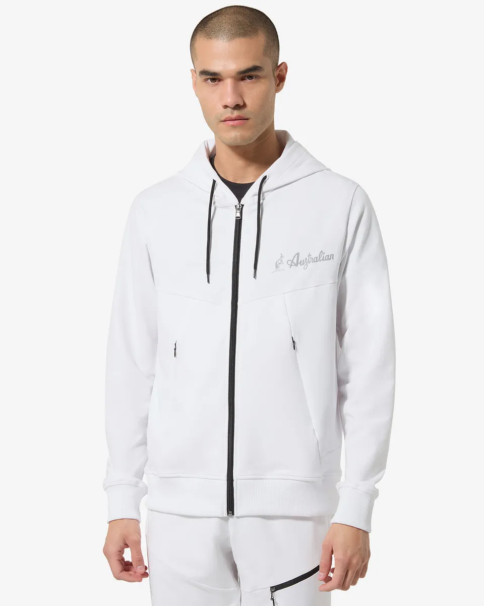 australian-gen-track-jacket-felpa-con-cappuccio-bianca image 1