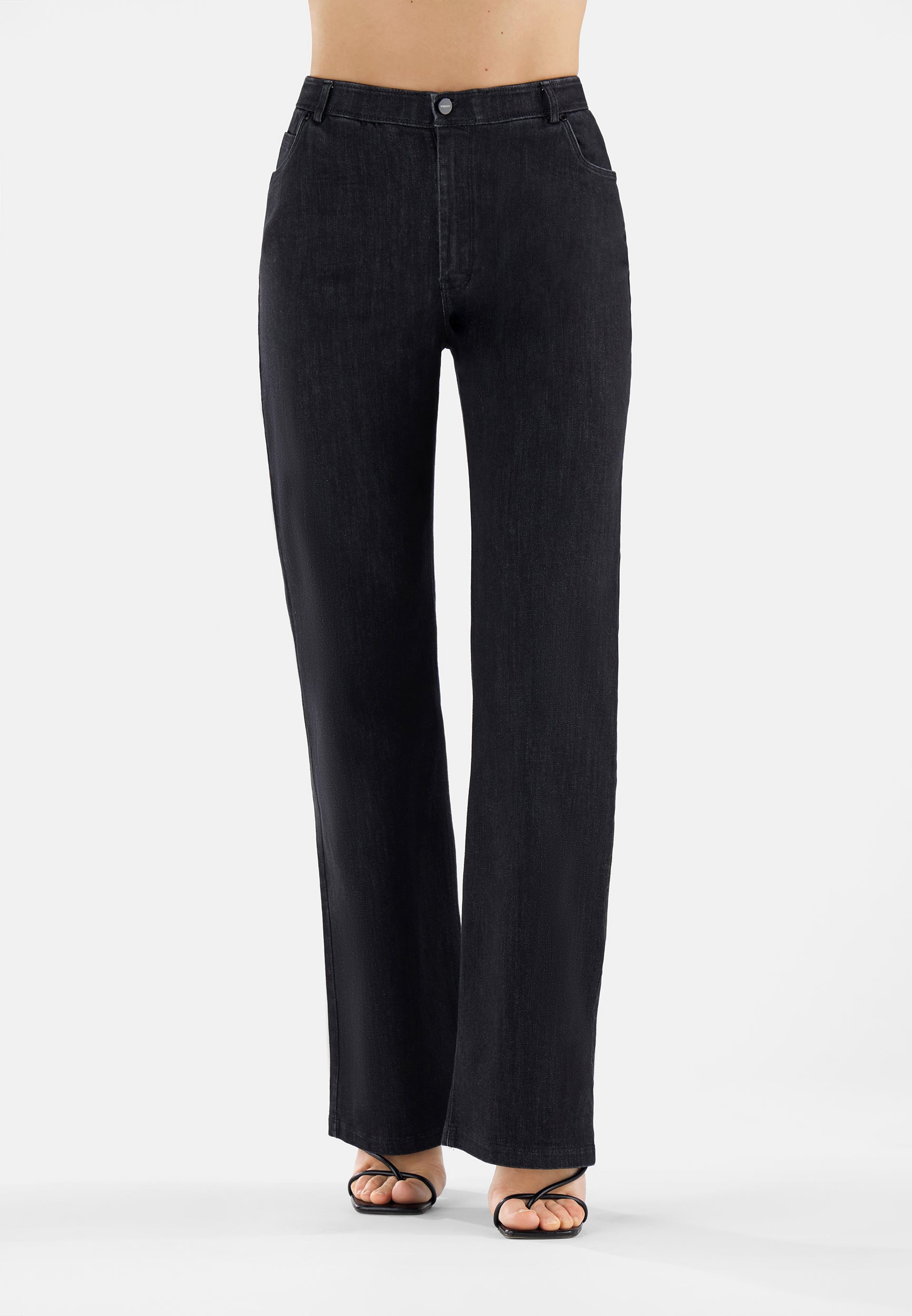 freddy-black-jeans-vita-regular-gamba-ampia-wide-leg-con-cucitura-centro-gamba image 3