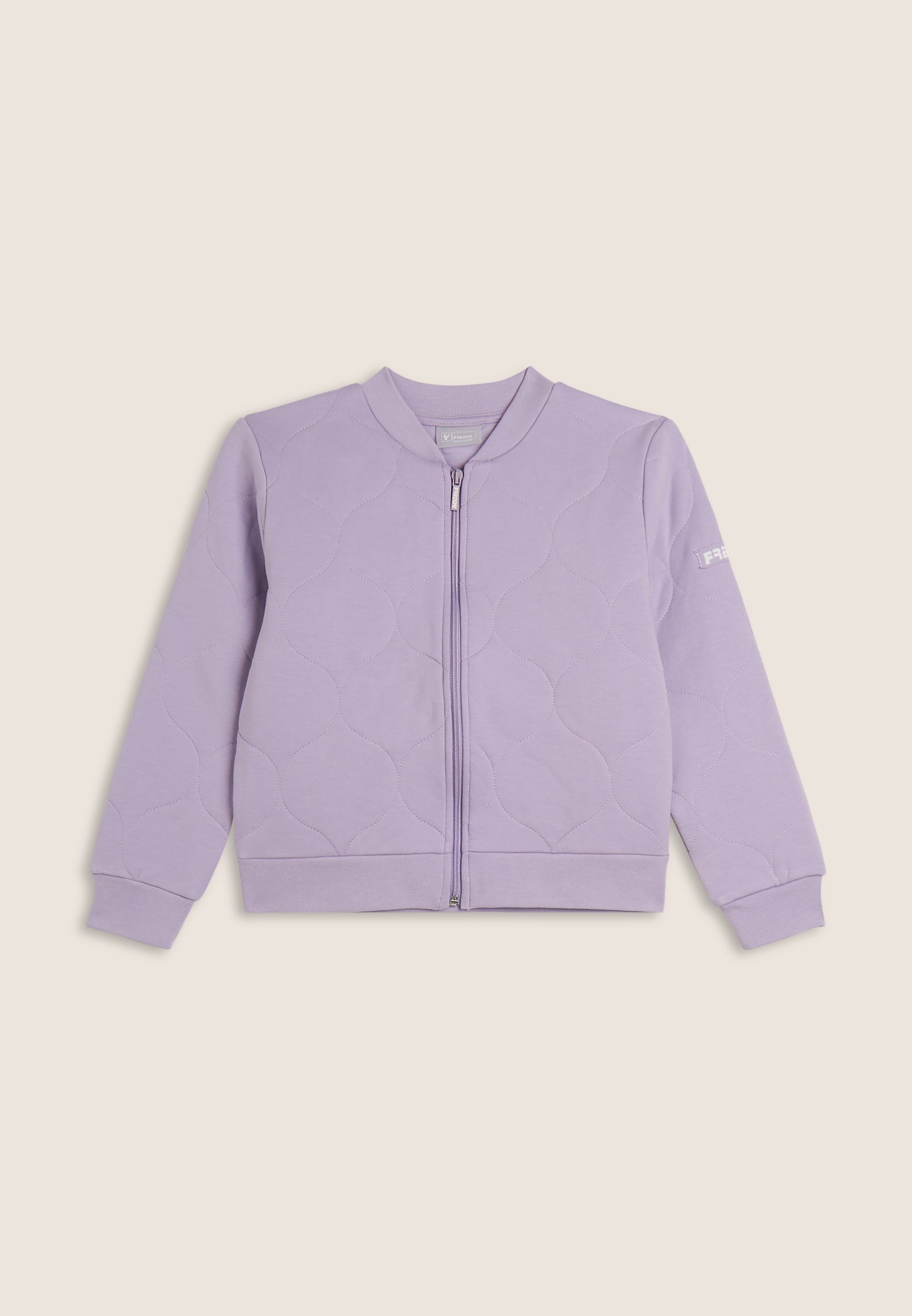 freddy-felpa-bambina-texturizzata-full-zip-collo-bomber image 4